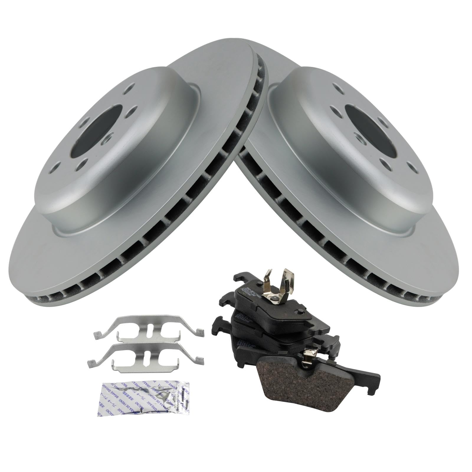 Trq Rear Brake Pad & Rotor Kit Brake Pads Brake Rotor Ceramic Premium G-Coated Compatible With 2016 Bmw 320I Xdrive 2014-2016 32
