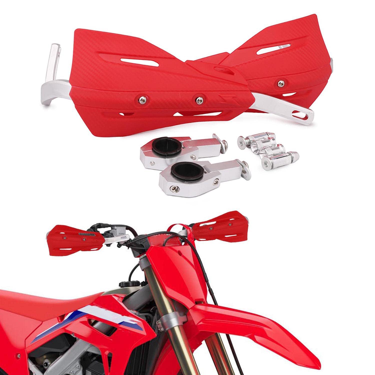 JFG RACING Dirt Bike Handguards,Motorcycle 7/8'' and 1 1/8'' Hand Guards Aluminum Universal for Dirt Pit Bike MX Motocross Super