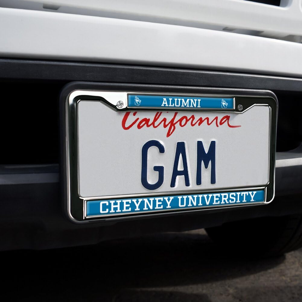 GRAPHICS & MORE Metal License Plate Frame - Cheyney University Alumni, Full Size, Cheyney Wolves Color