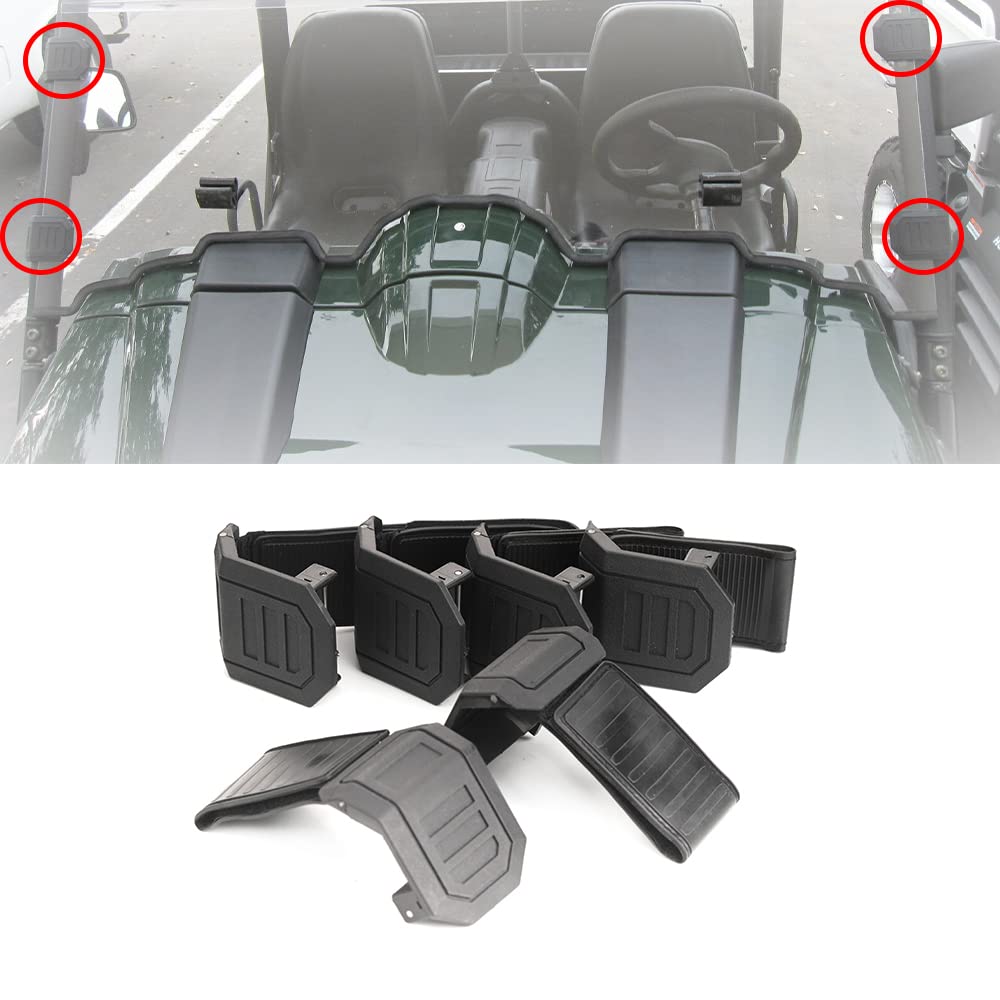 Chikia Front Windshield Mount Clamps Straps Kit for Hisun UTV 400 500 700 800, Durable ABS Material, 6PCS Set