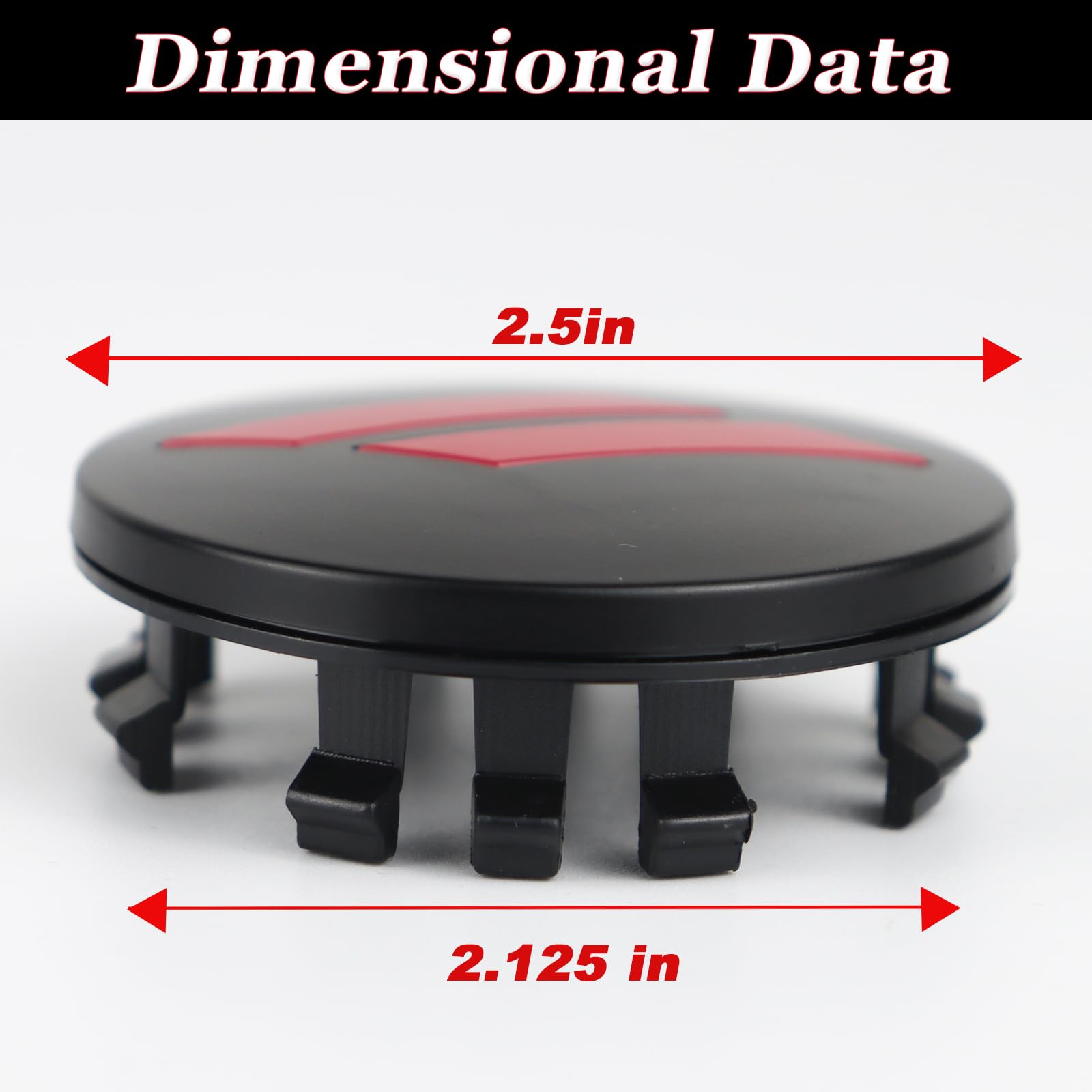 4Pcs 63Mm 2.5 Inches Slash Wheel Center Cap Covers Fit For Dodge Charger Durango Dart 2015-2020 Jeep/Chrysler (Black-Red)