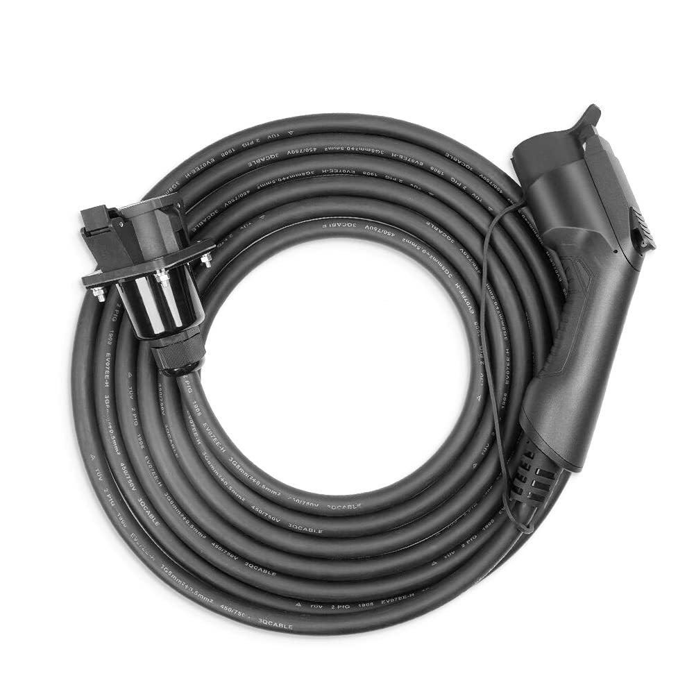 Besenergy Ev Charger Extension Cable 32Amp 20Ft Charging Cord For Electric Vehicle 220V-240V Compatible All Sae J1772 Chargers