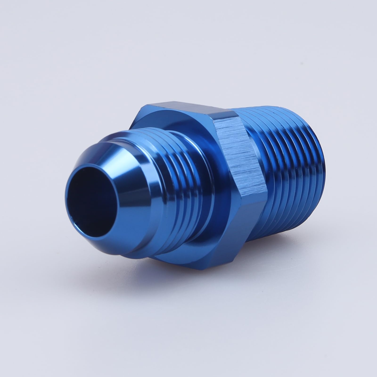 Ac Performance Male 1/2'' Npt To -8 An Flare Adapter Straight Aluminum Blue