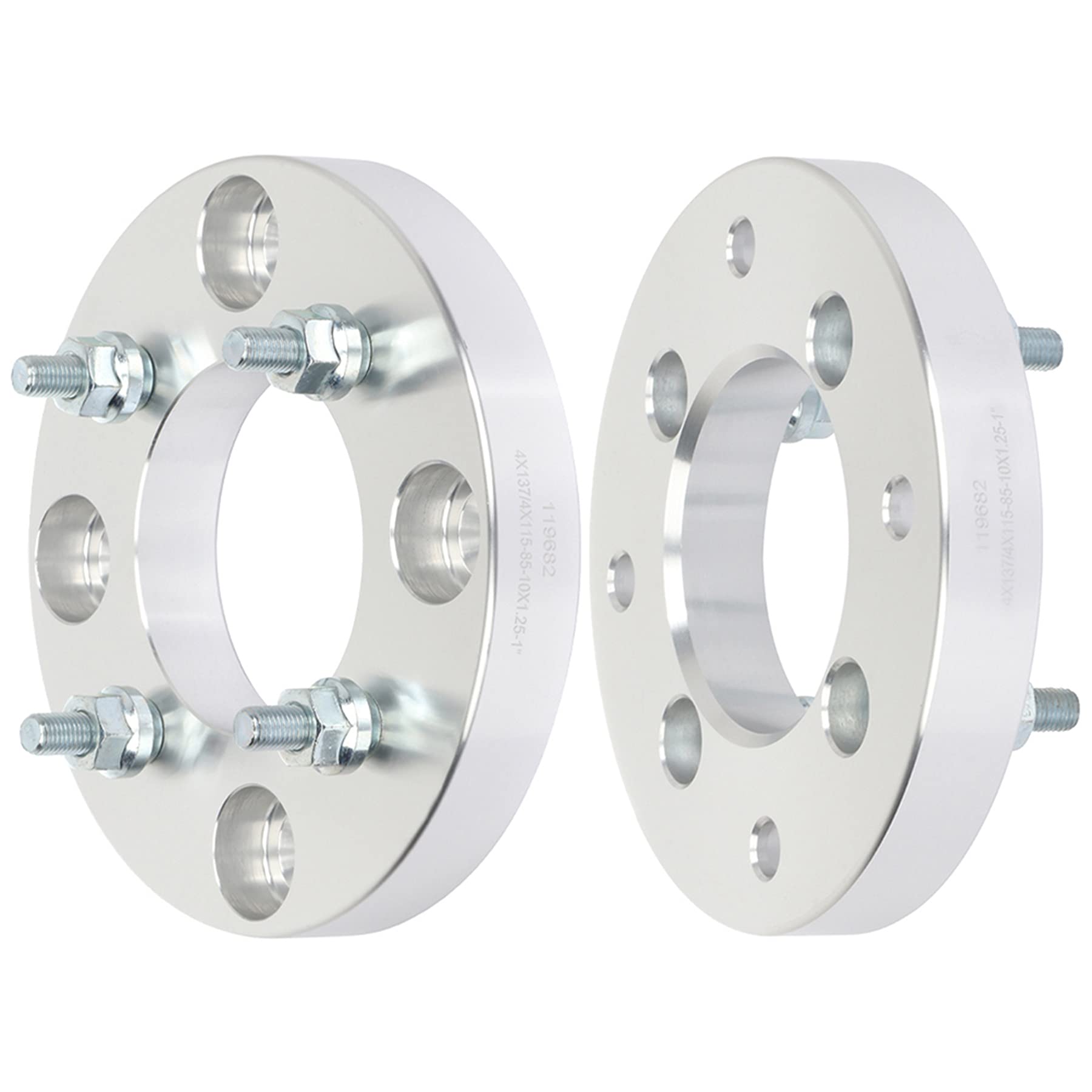 Roadfar 2Pcs 4 Lug Wheel Spacers Adapters 4X137 To 4X115 1 Inch Thickness Bore 85Mm Thread Pitch 10X1.25 Wheel Spacers Compatibl