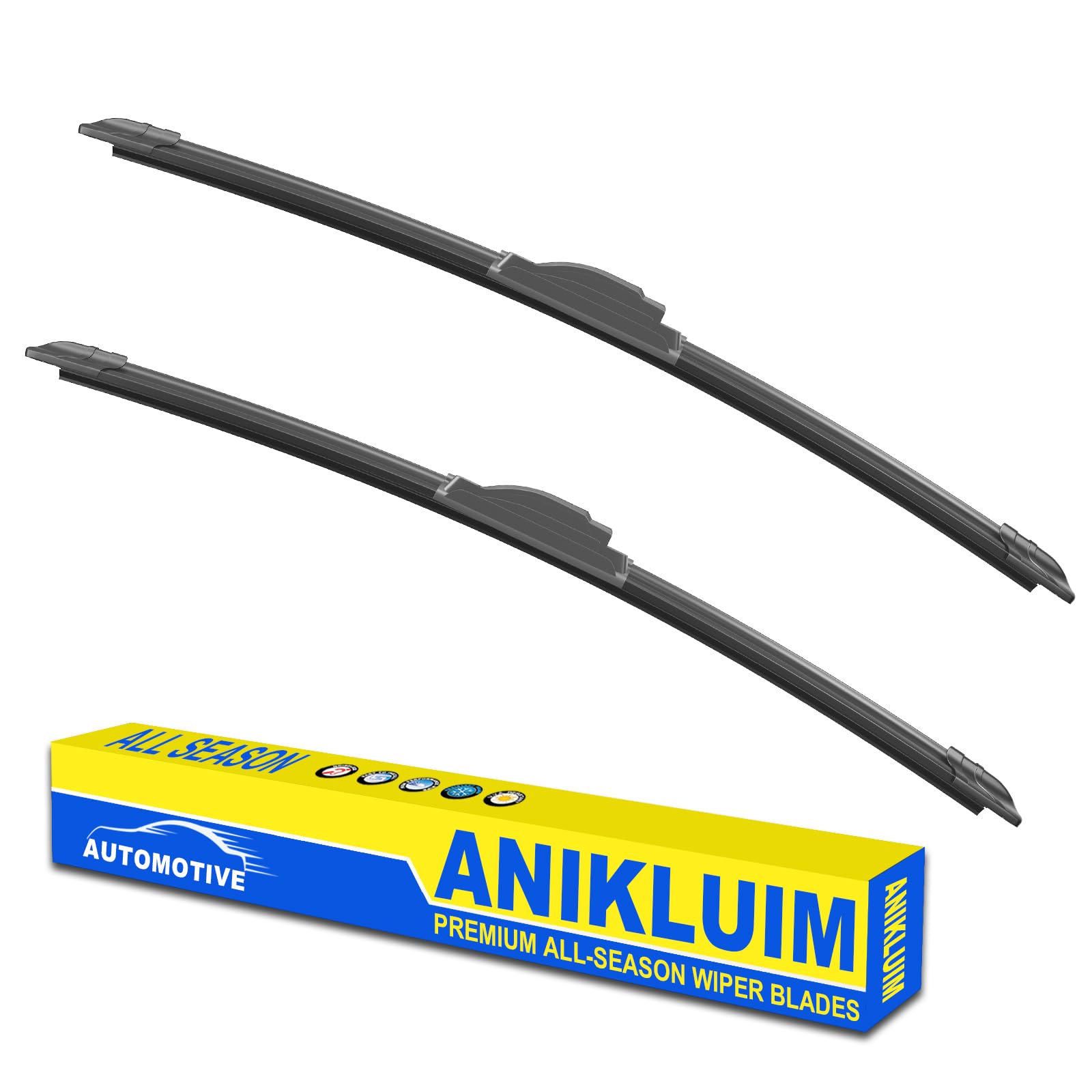Oem Quality 26'' + 21'' Premium All-Seasons Durable Stable And Quiet Windshield Wiper Blades-J Hook Wipers(Set Of 2)