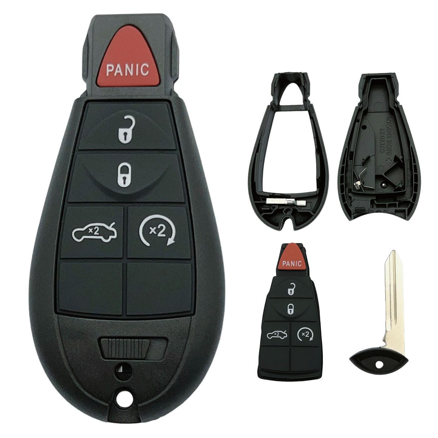 Key Fob Shell Case Fits for Dodge Durango Grand Caravan Journey Ram 1500 2500 3500 Jeep Grand Cherokee Chrysler Town Country Key