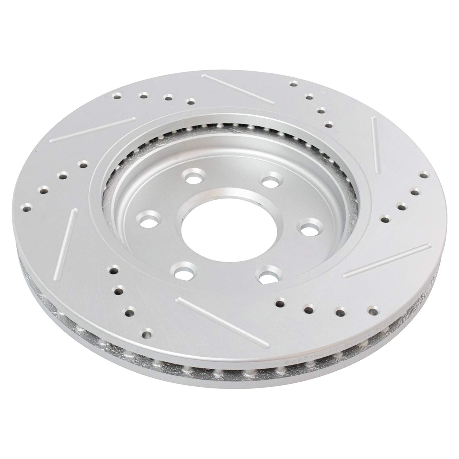 Trq Front Performance Brake Rotors Set Premium G-Coated Cross Drilled & Slotted Compatible With 2005-2022 Nissan Frontier 2005-2