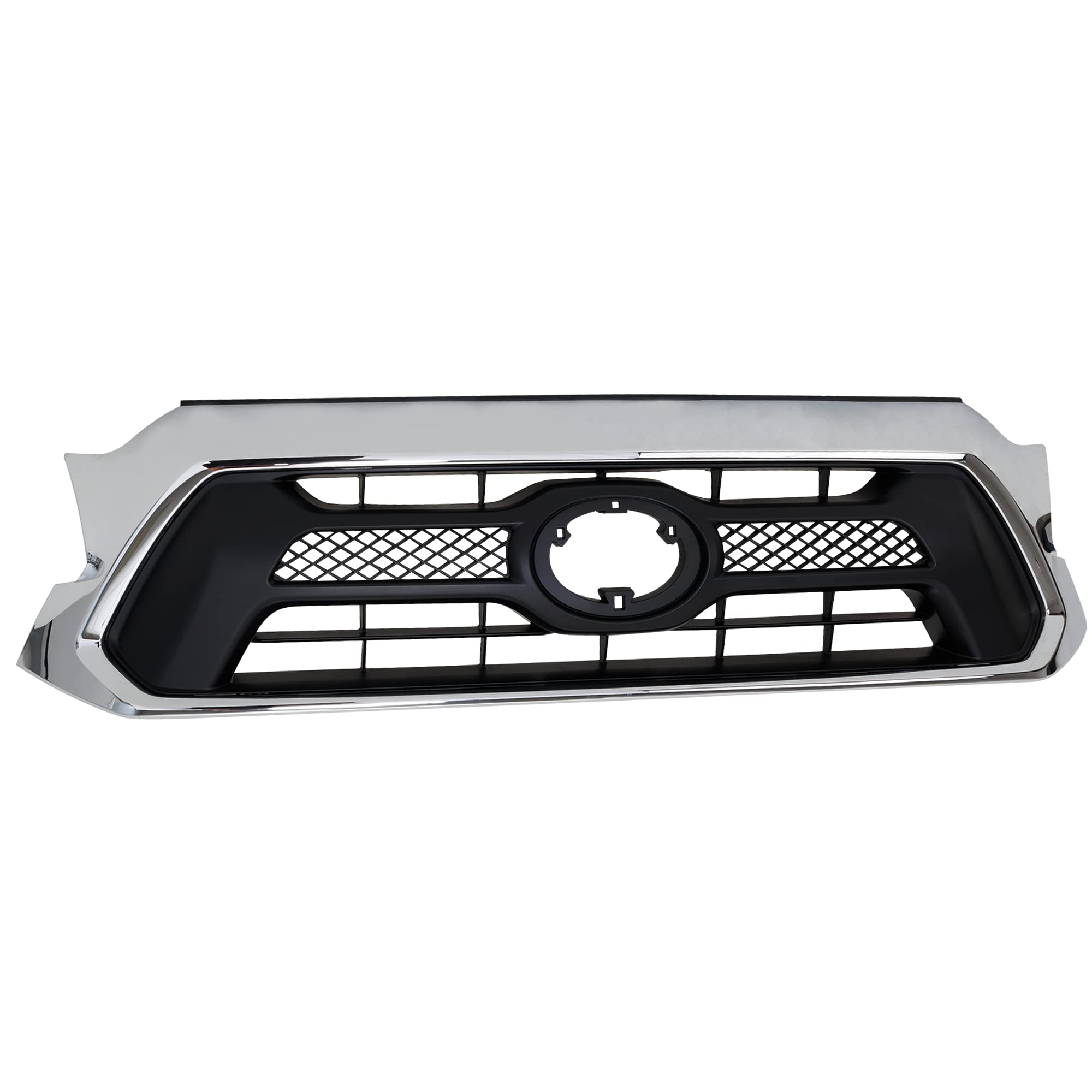 Garage-Pro Grille Assembly Compatible with 2012-2015 Toyota Tacoma With Emblem Provision Painted Black Insert and Chrome Shell