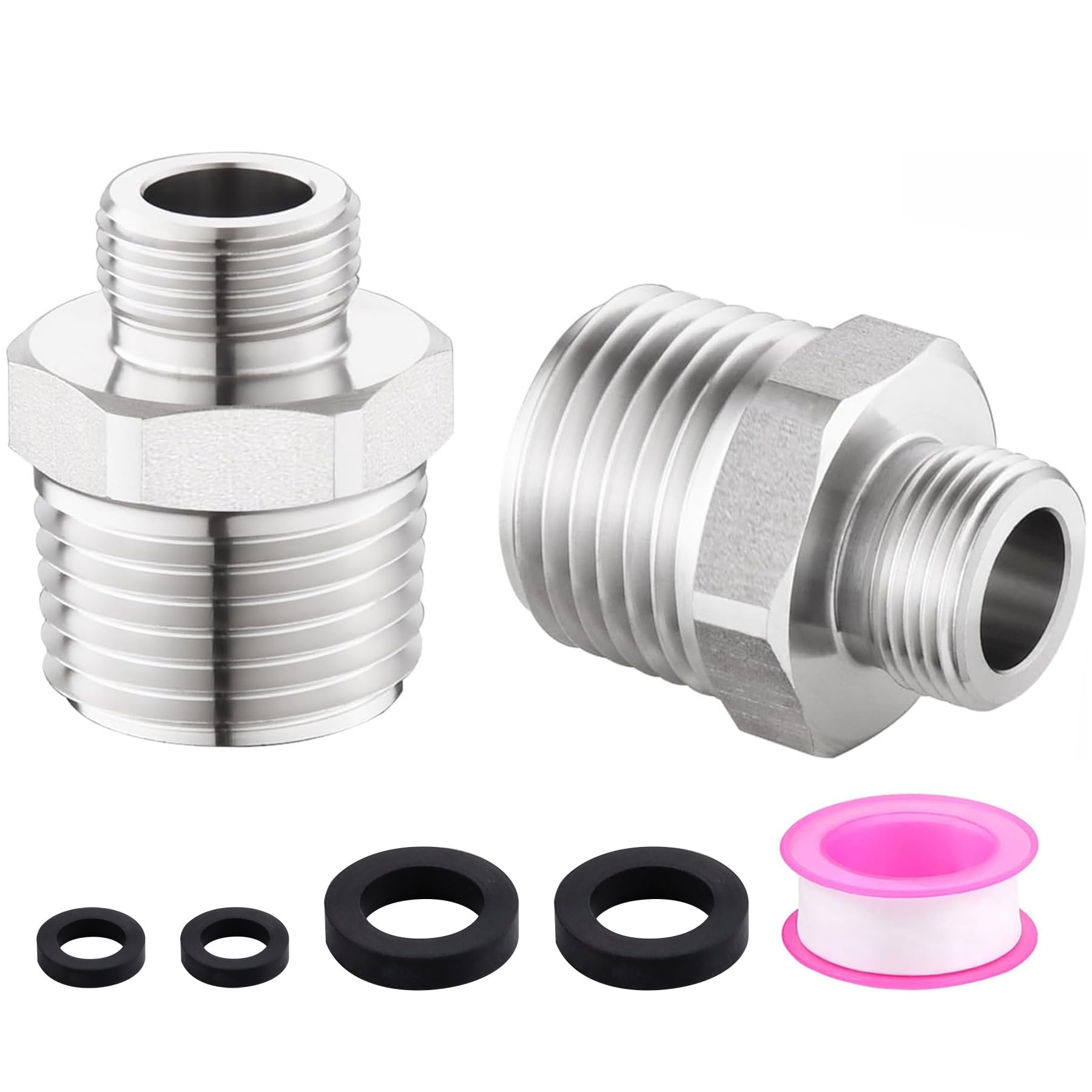 Carvedexquisitely Rv Faucet Adapter,Npt 1/2'' To Compression 3/8'' Reducer Faucet Supply Line Adapter,Stainless Steel 304 Compre