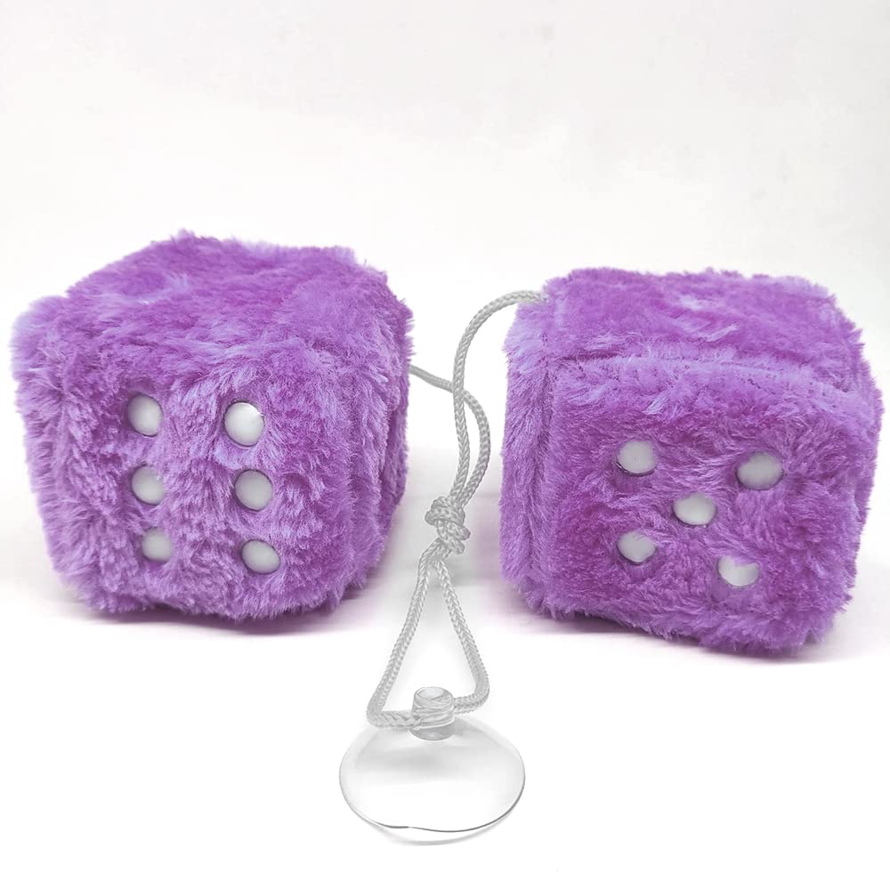 Retro Square Fuzzy Plush Dice - Grey | Suction Cup Hanging For Car Rearview Mirror & Home Decor