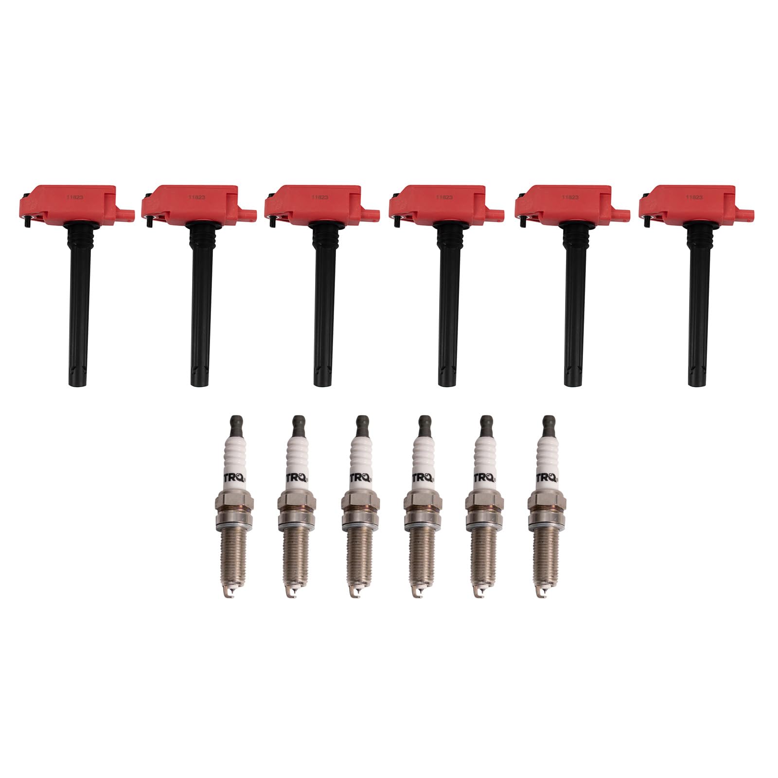 TRQ Ignition Kit Ignition Coil Spark Plugs Compatible with 17-22 Chrysler 16-21 Dodge 16-22 Jeep 19-21 Ram