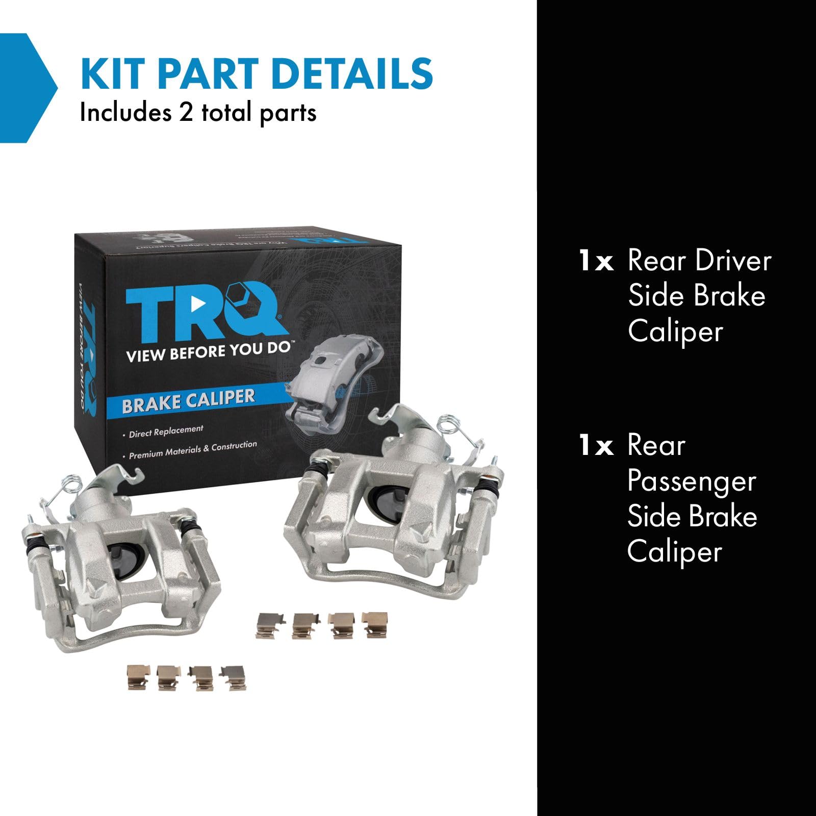 Trq Rear Brake Caliper Set Compatible With 2015-2019 Ford Transit-150 Transit-250 Transit-350 Transit-350 Hd