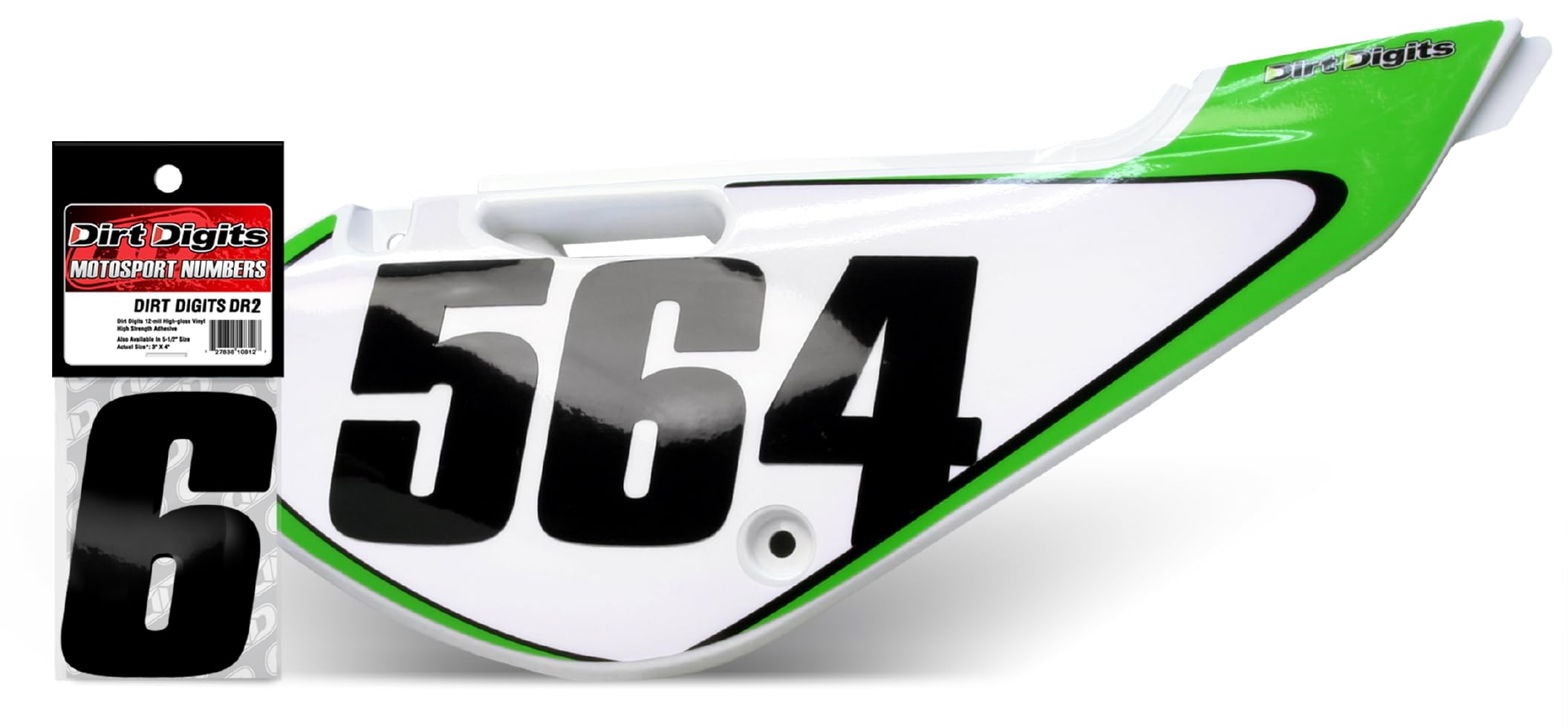 Dirt Digits Dd53B-9 Black 5.5'' High-Gloss Precision Die Cut Vinyl Number 9, 3 Pack