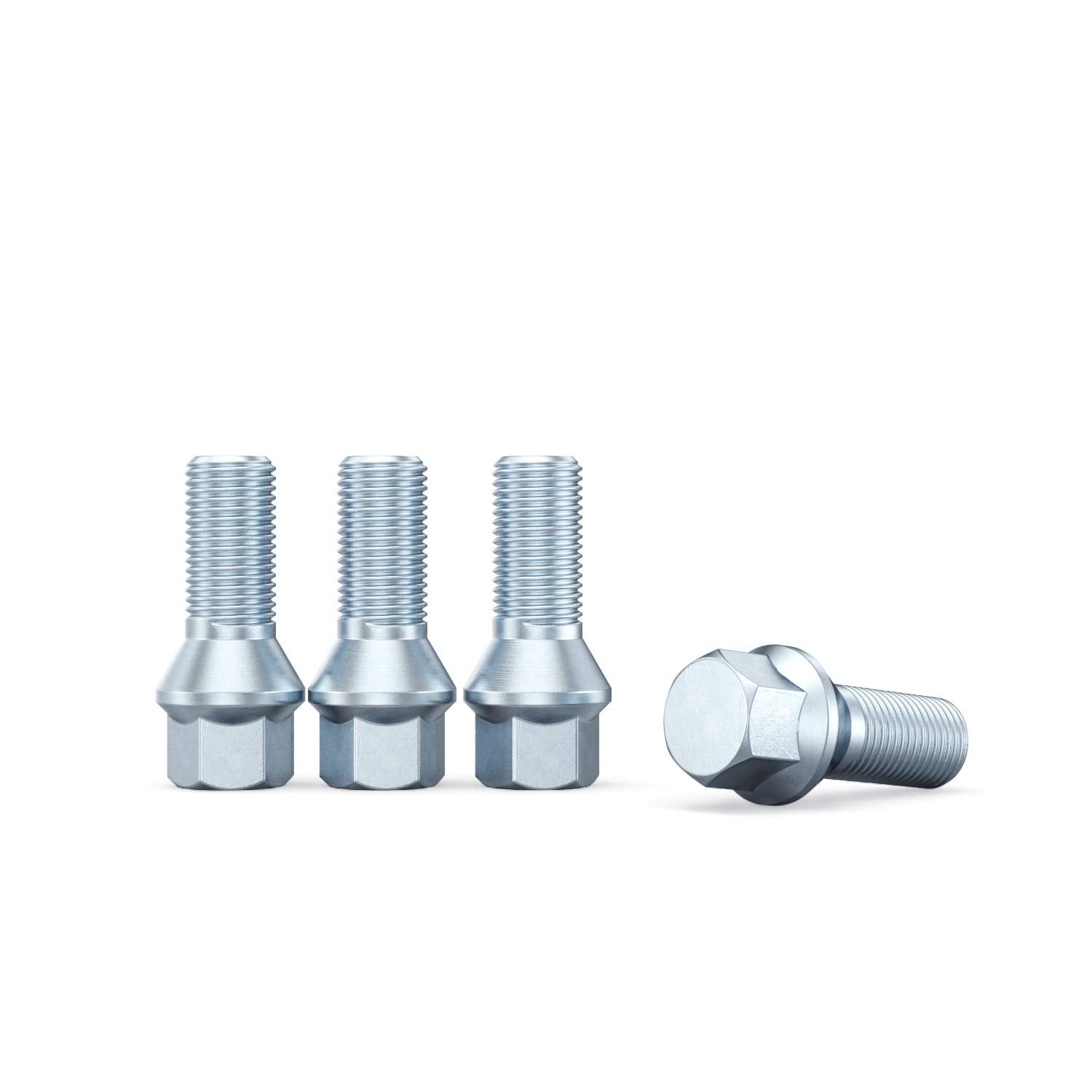20Pcs Silver 12X1.5 Lug Bolts (26Mm Shank Length, Cone Seat) Oem Length - Compatible With Bmw 128I 135I 318I 320I 325I 328I 335I