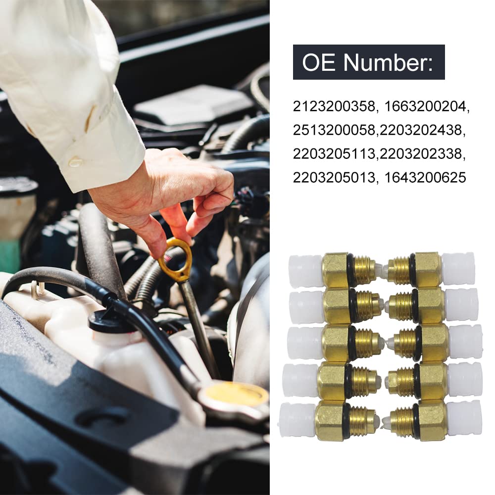 Airsusfat 10Pcs Air Suspension Repair Kit Air Valve M8 For Benz W251 W164 W212 W211 W220 W221 New Air Connector Tube Brass Fitti