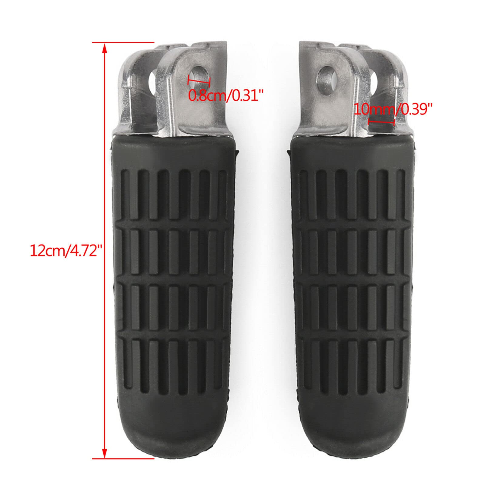 TCMI Motorcycle Foot Pegs, Aluminum, Black, Compatible with Honda CB400, CB600, CBR600, VFR800, and More