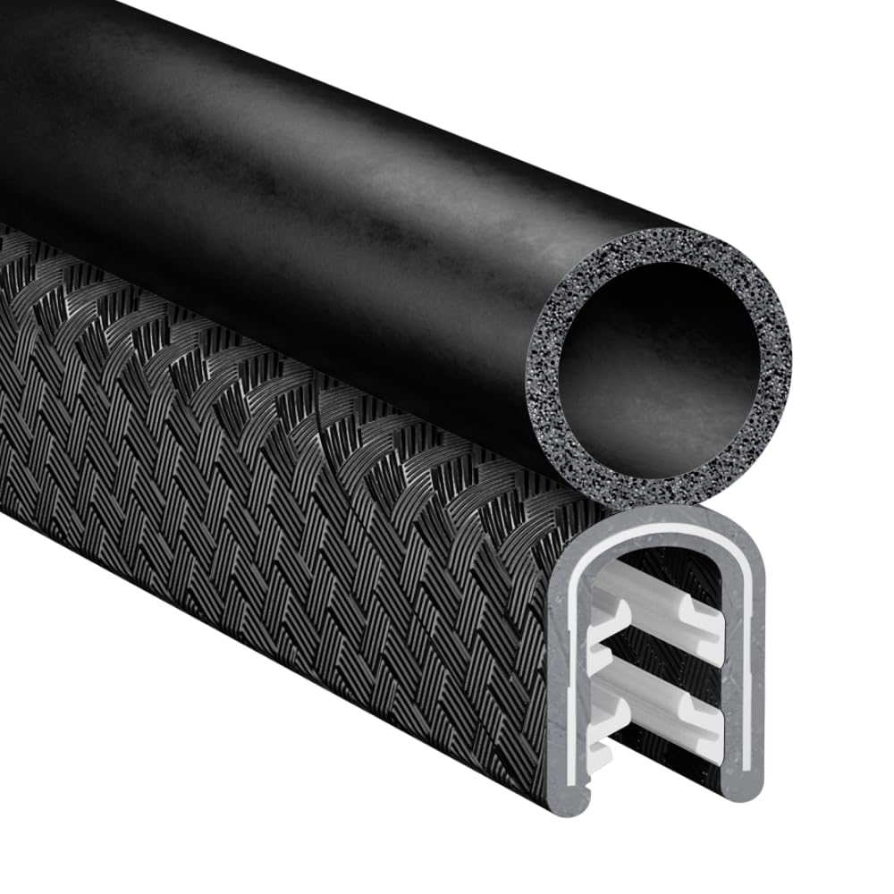 Trim-Lok Trim Seal With Top Bulb - Fits 1/16    Edge, 7/16    Bulb Seal Diameter, 25 Length - Pvc Plastic Trim With Epdm Rubber