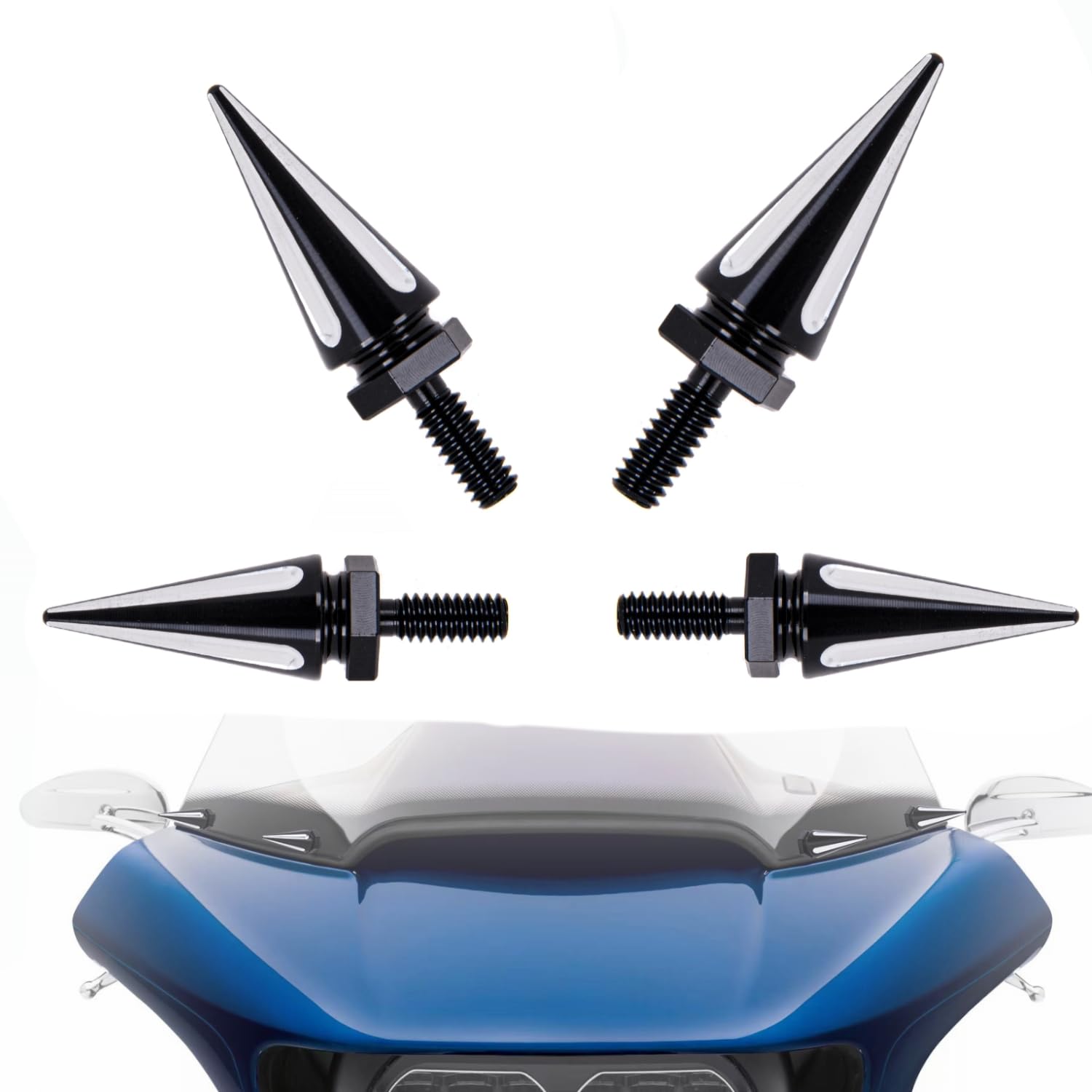 Windshield Screws Black Road Glide Windshield Spike Bolts Windscreen Screws Fit for Harley Touring Models Street Glide Windshiel