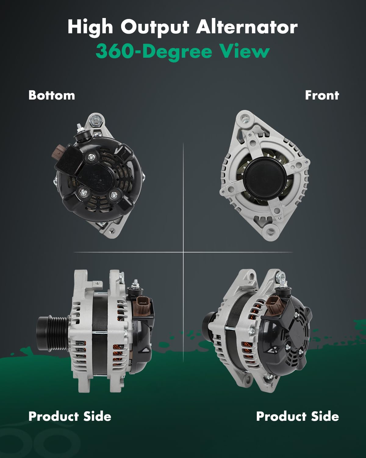 SCITOO Alternator Fit for Toyota for RAV4 2006 2007 2008 V6 3.5L - 12V 130Amp CW 7-Groove Clutch Pulley, Replace OE 11323 104210