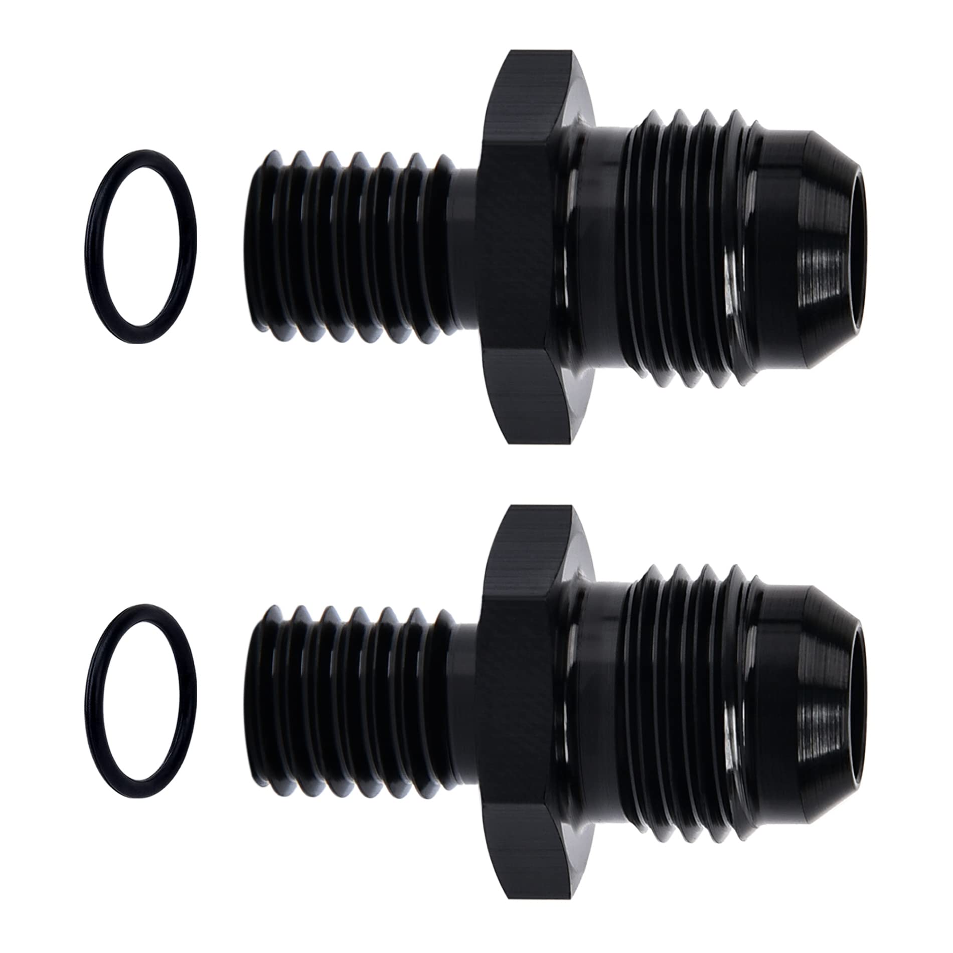 Evil Energy 6An Male Flare To M10 X 1.5Mm Male Metric Fitting Adapter Aluminium Alloy 2Pcs