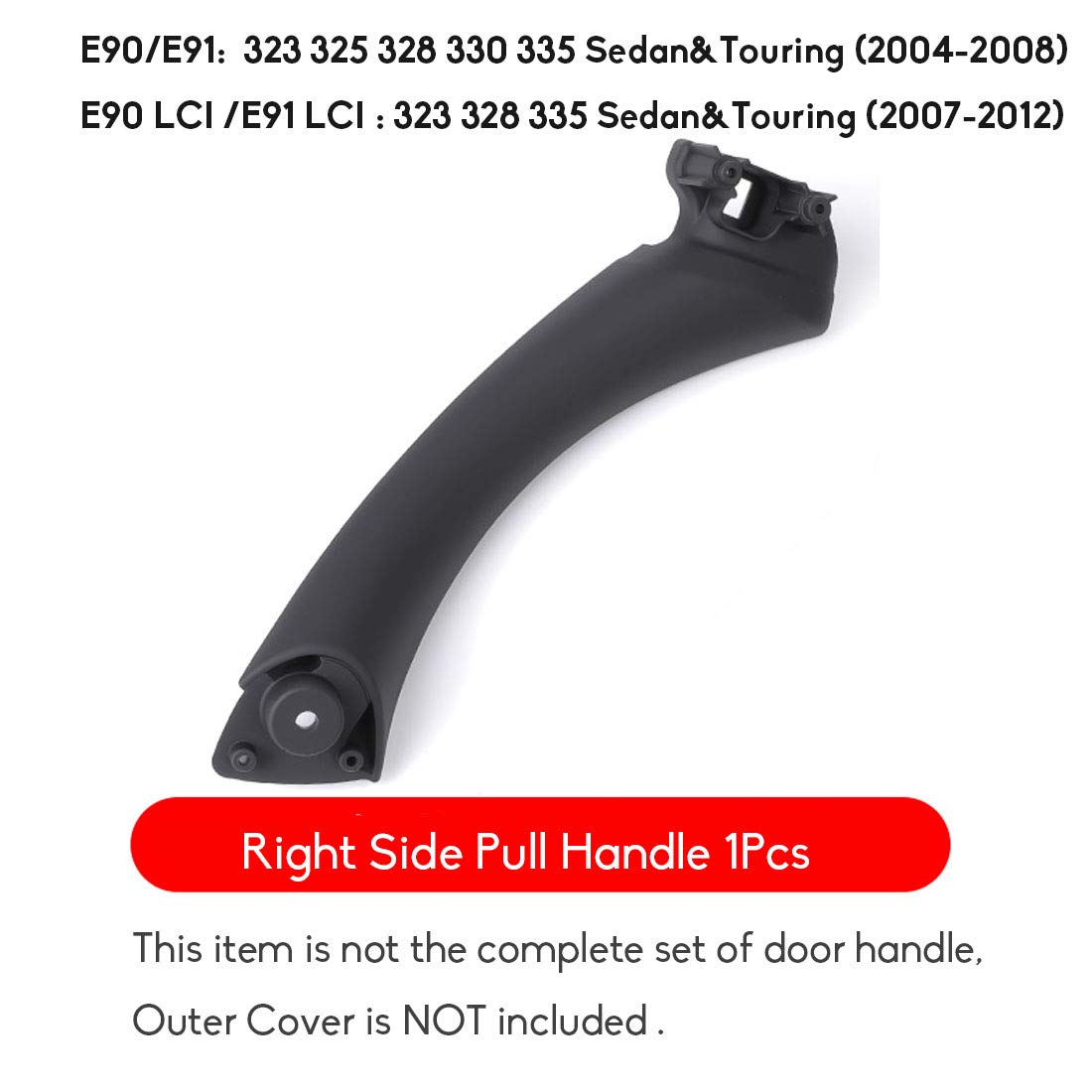 Jaronx For Bmw 3 Series E90/E91 Door Pull Handle, Right Front/Right Rear Door Handle Inner Door Support Bracket Passenger Side Door Panel Handle (Fits:Bmw 323 325 328 330 335)