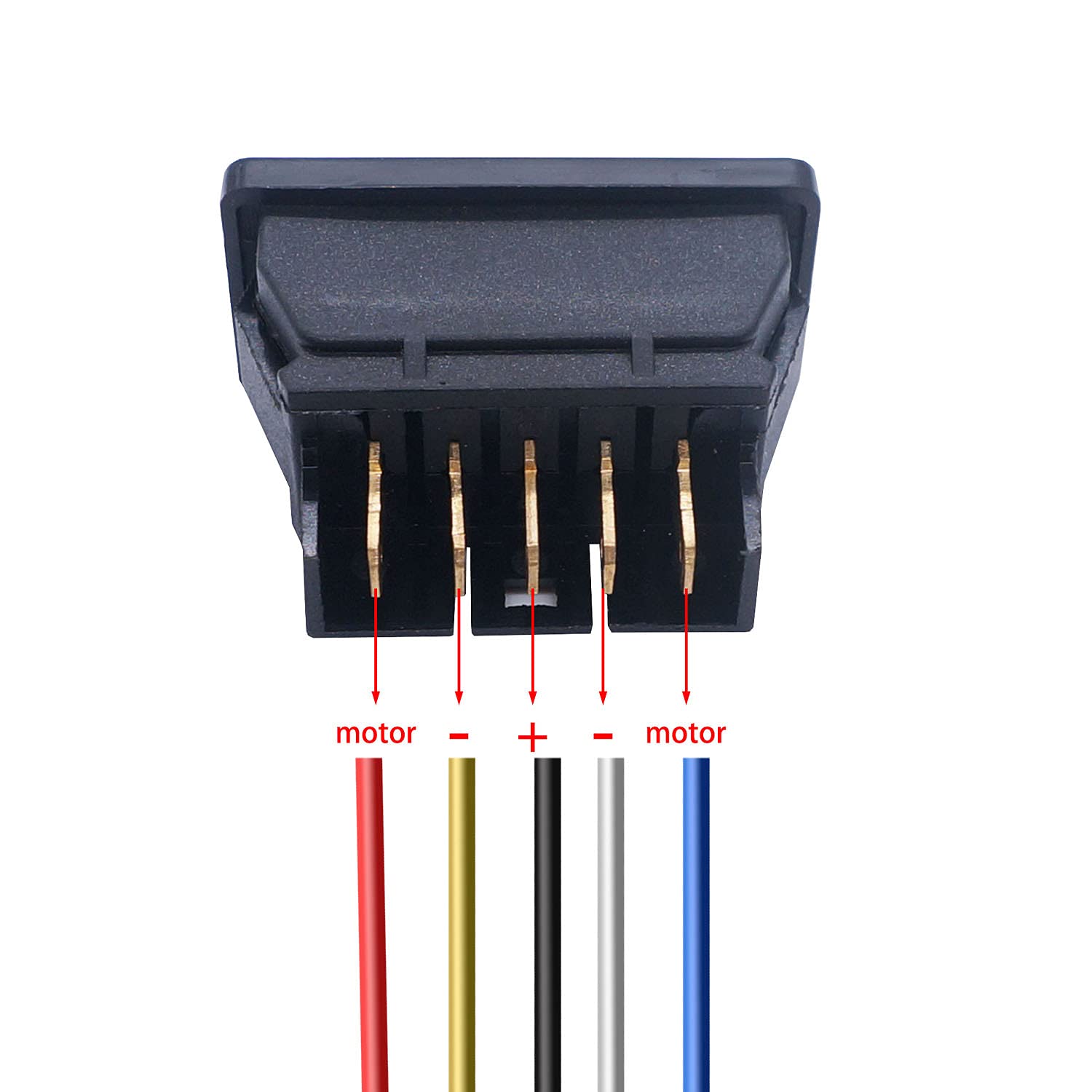 Weideer 2Pcs 5 Pin Car Window Switch 12V 20A Control Power Window Lift Rv Slide Out Momentary Rocker Switch With Wiring Harness
