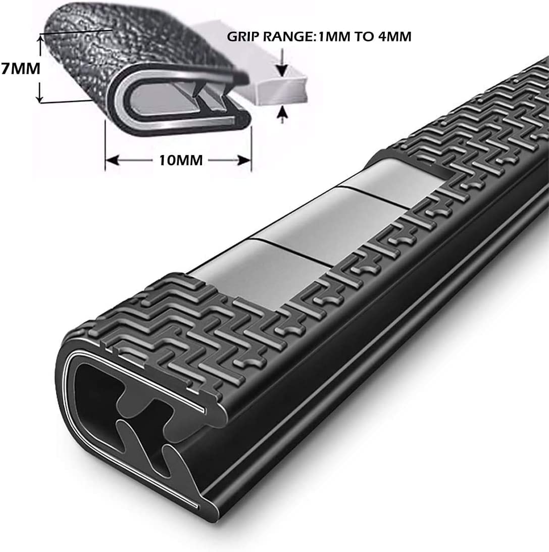 66Ft(20.2M) Long Car Door Edge Guards,U Shape Edge Trim Rubber Seal Protector Rubber Car Door Protector Car Protection Door Edge