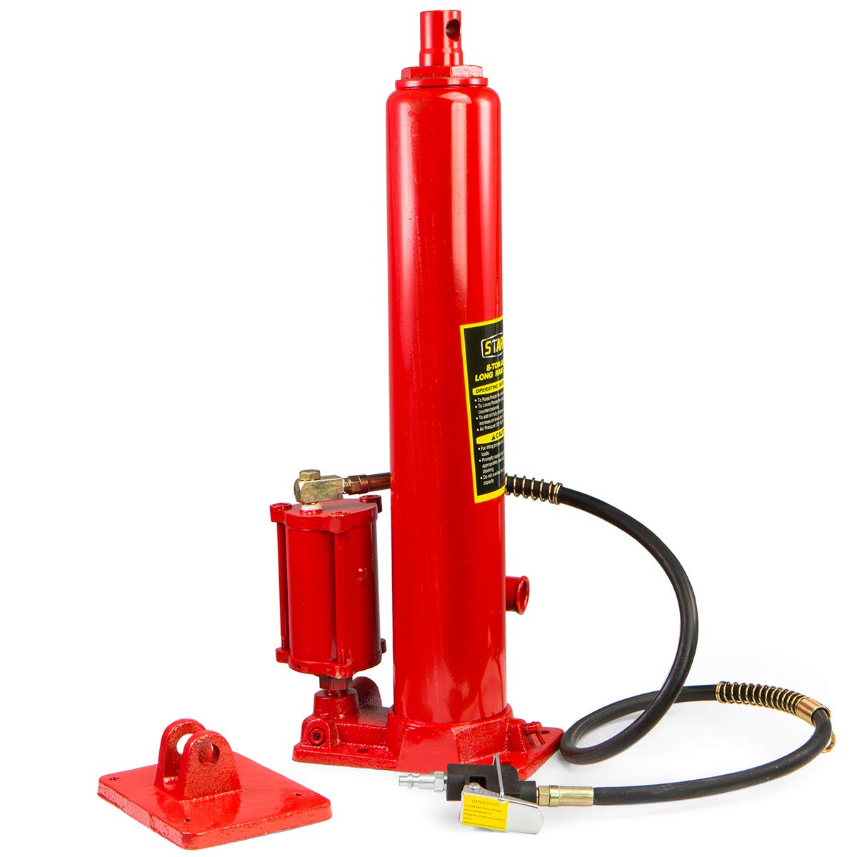 XtremepowerUS 8 Ton Air/Hydraulic Long Ram Jack Piston Ram 8-Ton Capacity Cherry Crane Shop Engine Hoist Lift For Truck- 8.0 Lbs