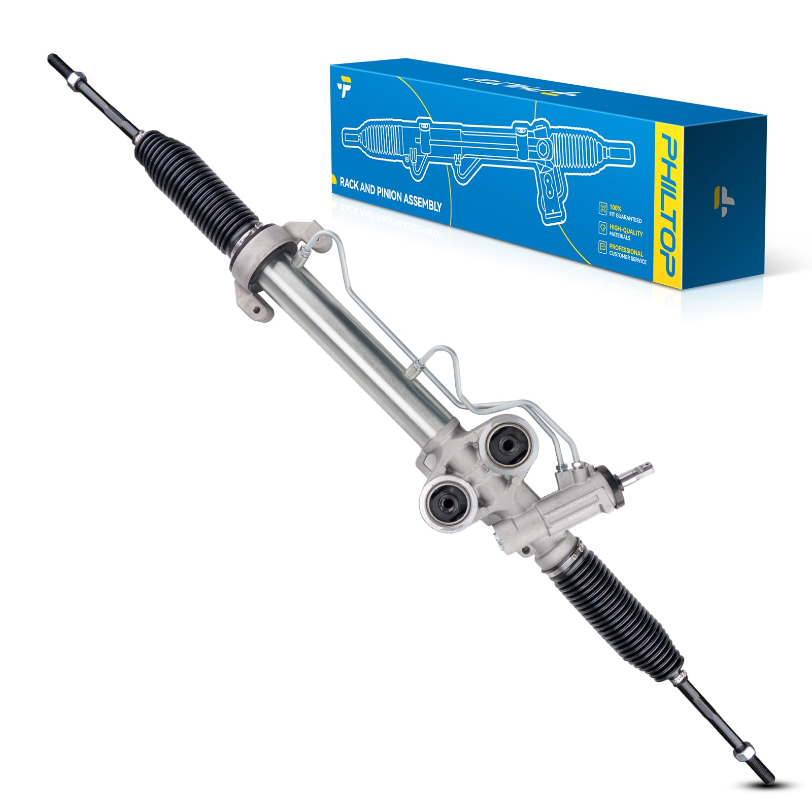 PHILTOP Hydraulic Power Steering Rack and Pinion for 2007-2013 Sierra 1500 4.3L 4.8L 5.3L 6.0L 6.2L, 2009-2013 Silverado 1500 4.