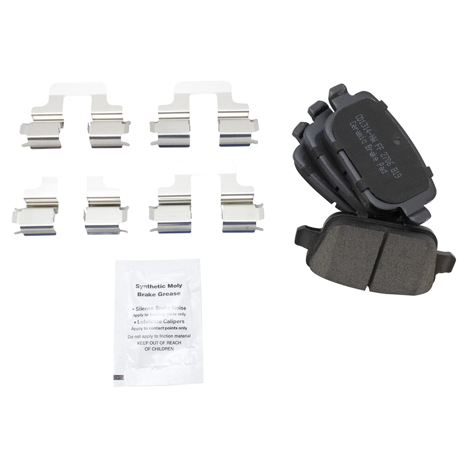 TRQ Rear Brake Pads Ceramic Compatible with 2008-2012 Land Rover LR2 2007-2009 Volvo S80