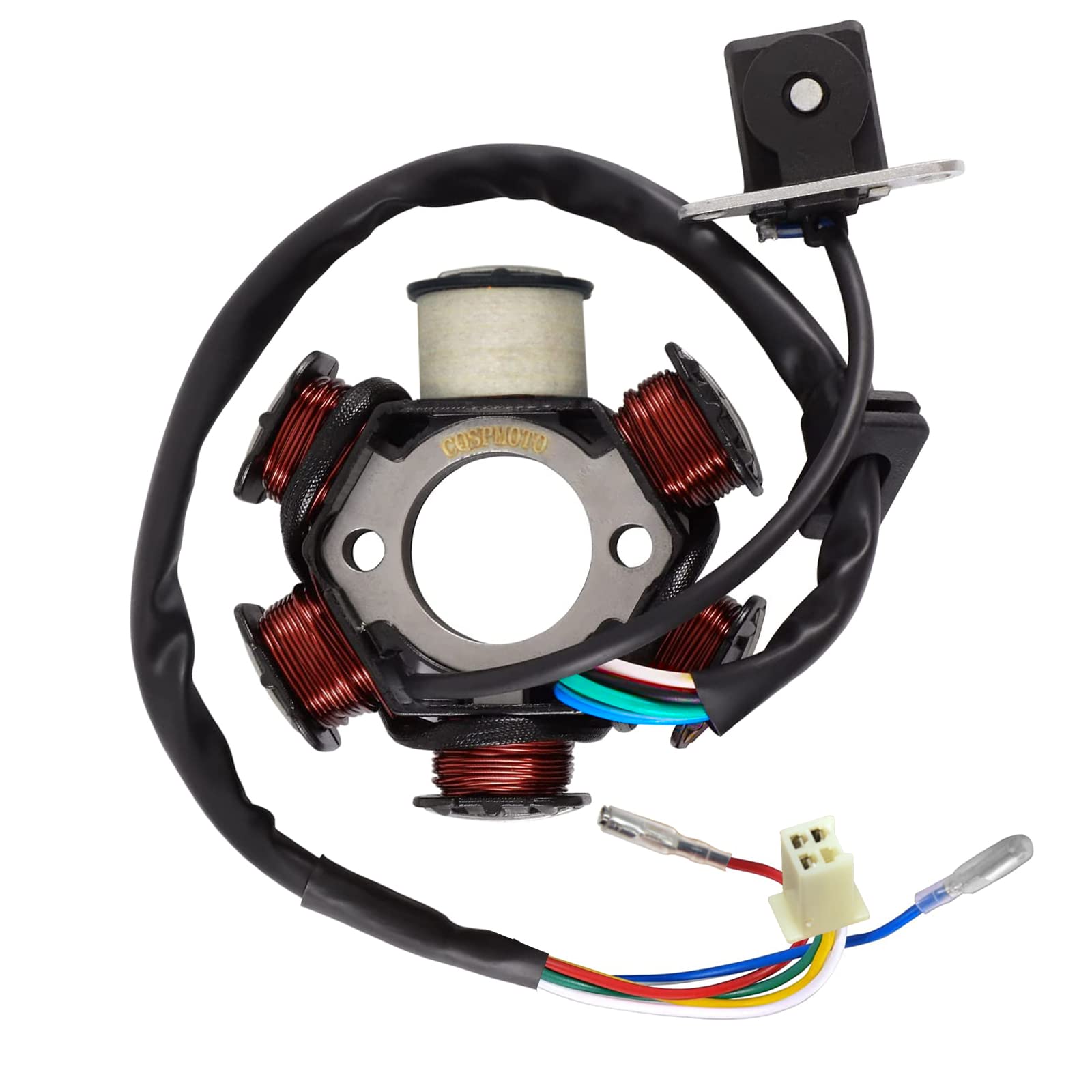 Magneto Stator Coil 5 Wire Ac 6 Pole Ignition Stator Magneto For Gy6 125Cc 150Cc Engine Stator Replacement For Scooter Atv Go Ka