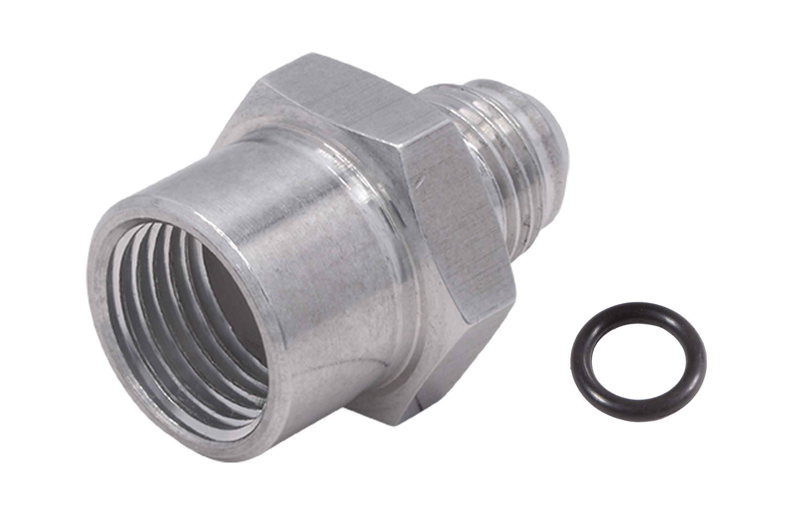 Ict Billet Tbi/Vortec 87-98 Truck 6An Male Flare Supply Feed Fuel Line Adapter Fitting To Female M16-1.5 Oring Power Steering An