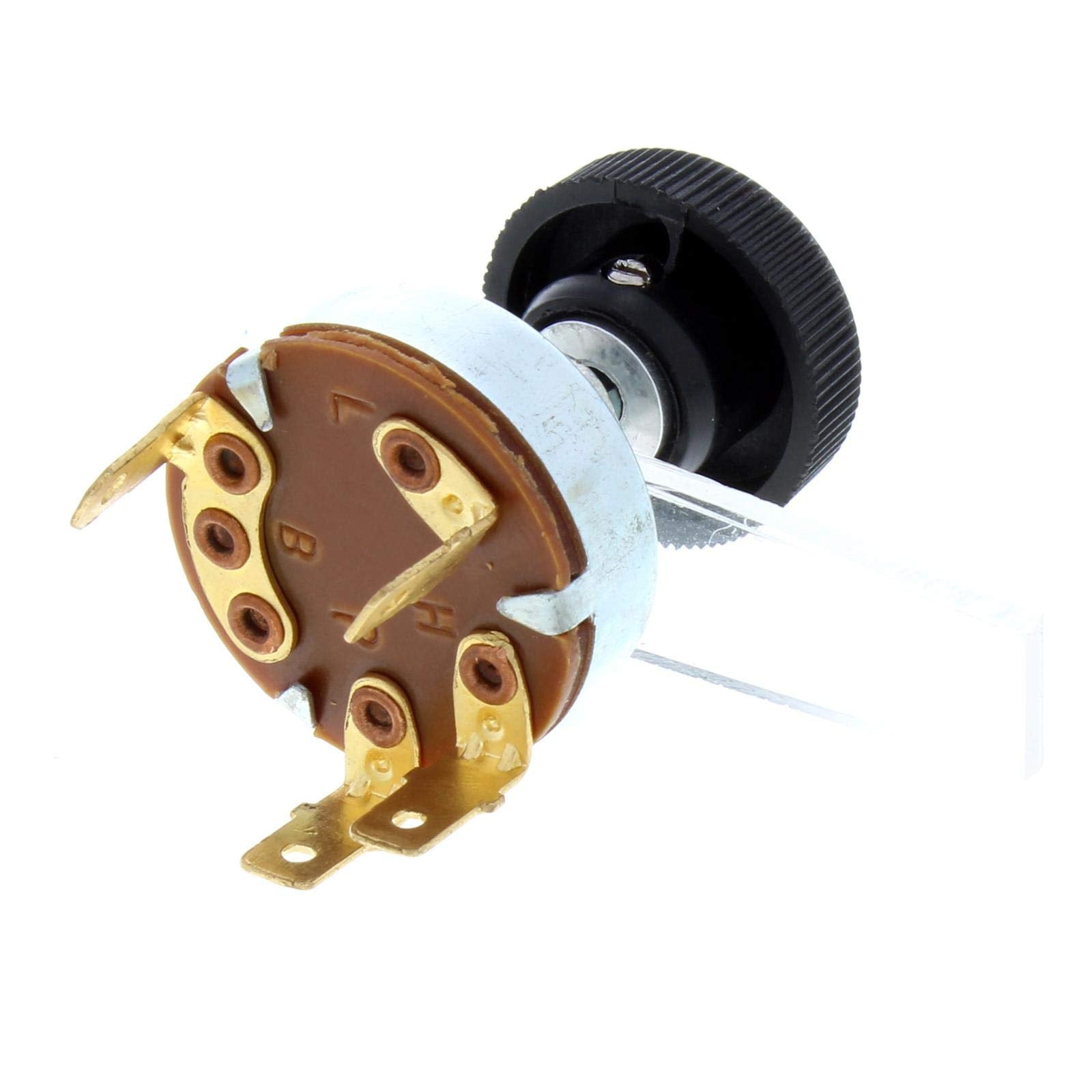 Speedway Motors Universal 3-Position Windshield Wiper Switch, Rotary Type, Off/Park, Low/High, 7/16 Inch Mount Hole, Plain