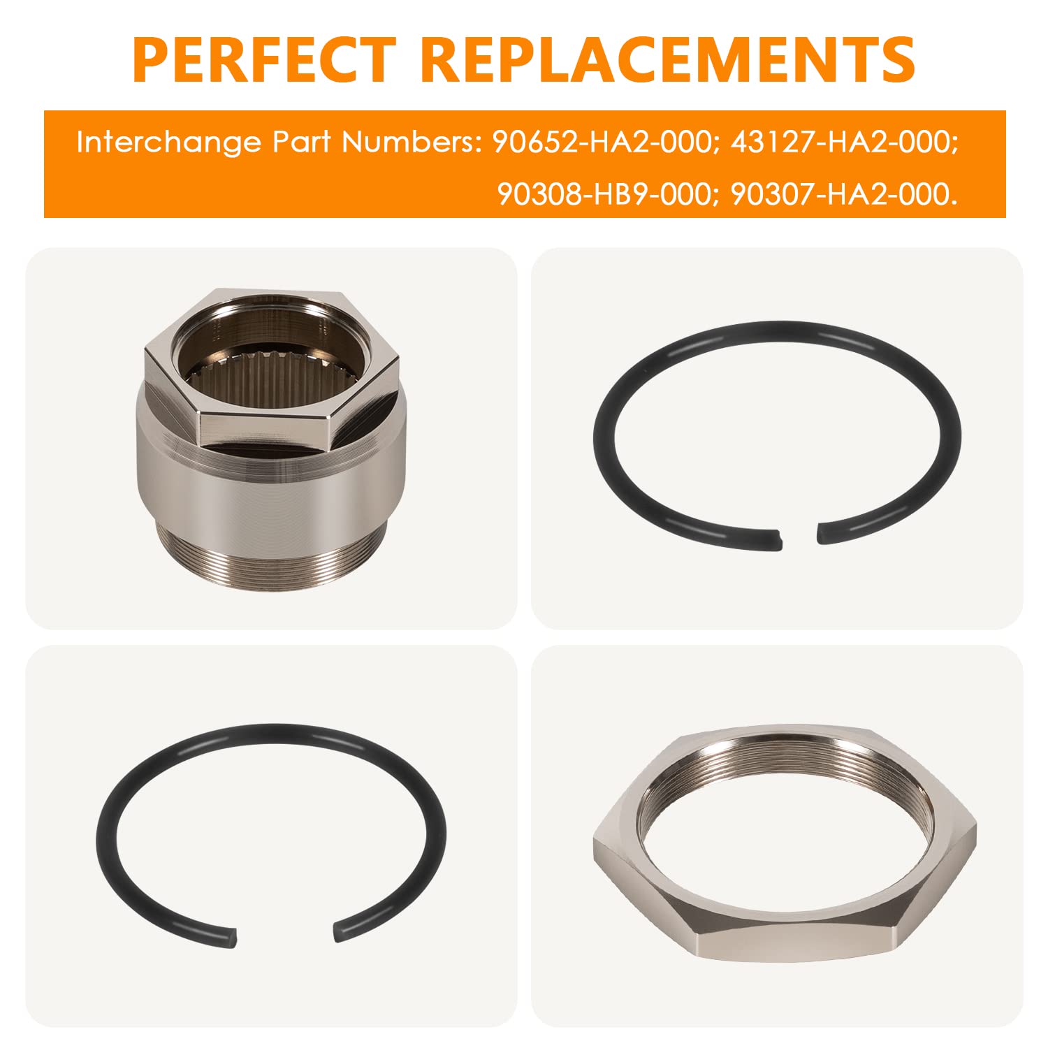 Rear Axle Nut Clip Bolt Jam Sleeve Fits for Honda TRX300EX TRX400EX TRX250X TRX300X TRX400X TRX450R TRX450ER ATC250R ATC350X Spo