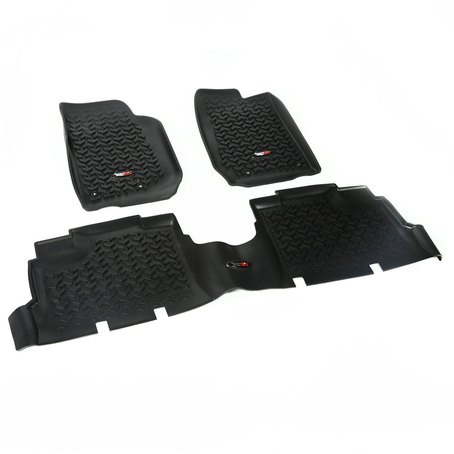 Rugged Ridge | Floor Liner, Front/Rear | 12987.04 | Fits 2007-2018 Jeep Wrangler Jk 4-Door