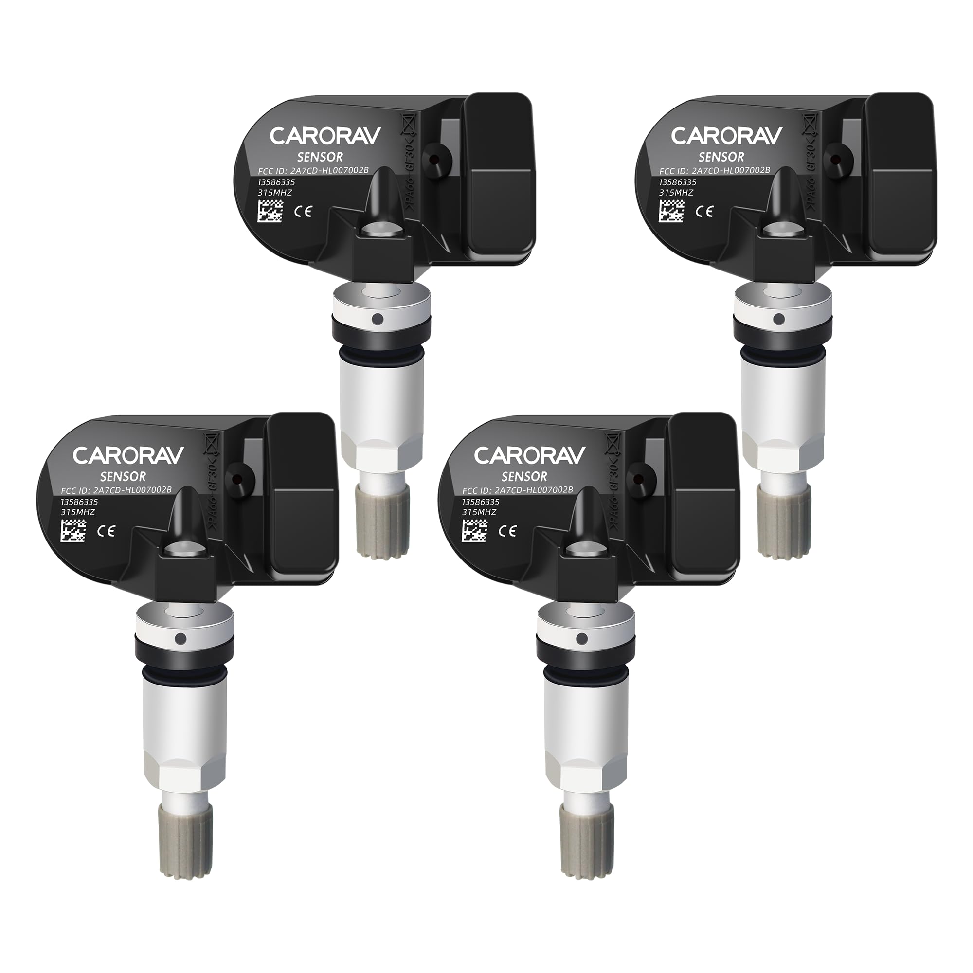 Carorav Tpms Sensor Gm, 4-Pack Tire Pressure Sensor Replacement For Gm Chevy Gmc Cadillac Buick, 315Mhz Oe Replaces# 13586335, 1