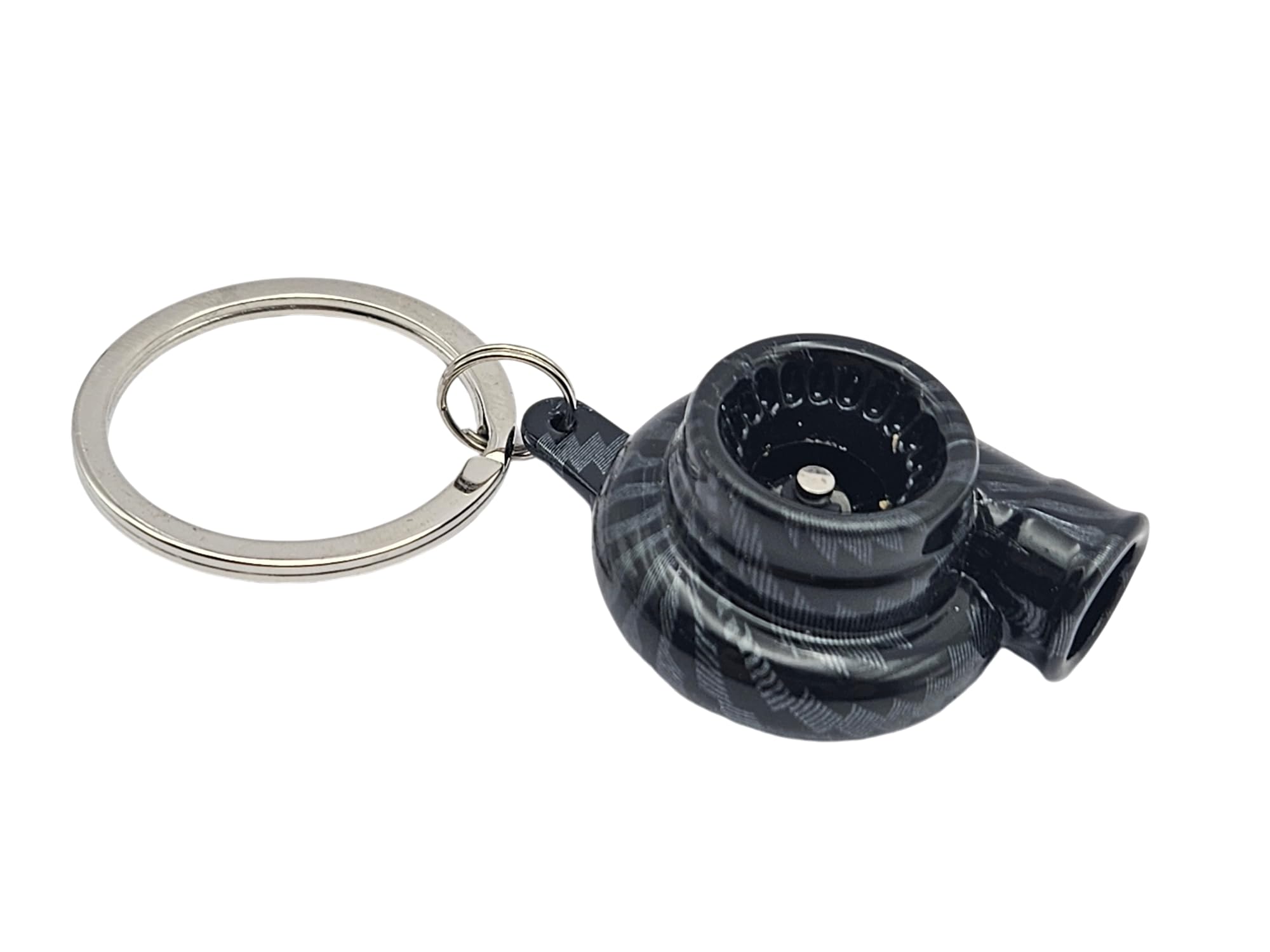 Gt//Rotors Carbon Fiber Turbo Keychain Metal Spinning Turbocharger Automotive Mini Car Part Keychain Key Ring (Bonus: 3Ft Mini T
