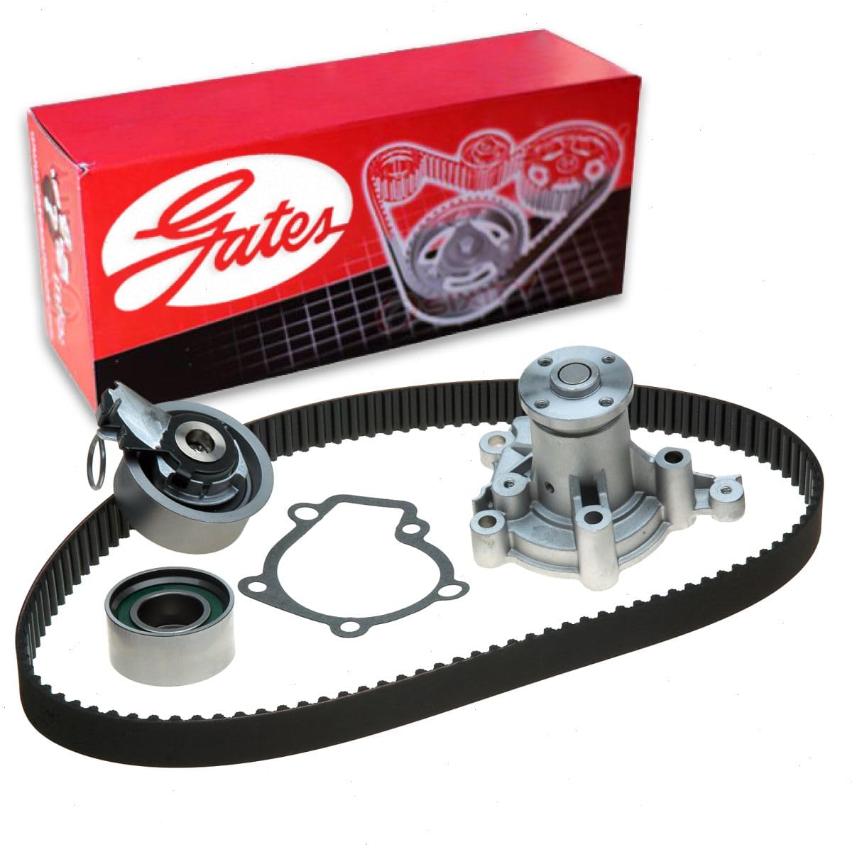 Gates PowerGrip Timing Belt Kit w Water Pump compatible with Kia Soul 2.0L L4 2010-2011