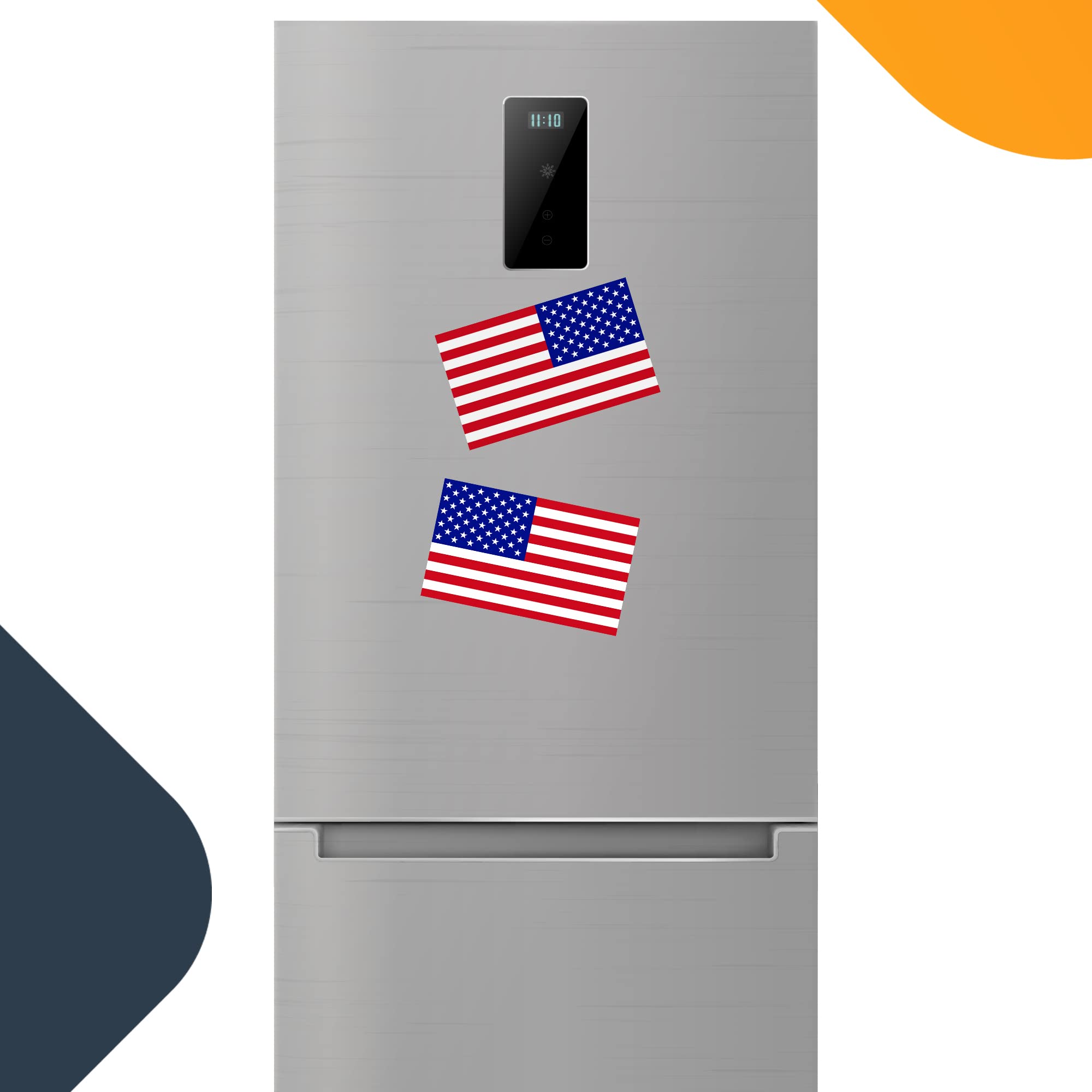 Magnet Me Up Patriotic American Flag Magnet Decals, Opposing 2 Pack, 5X8 Inches, Heavy Duty Automotive Magnet For Car Truck Suv,