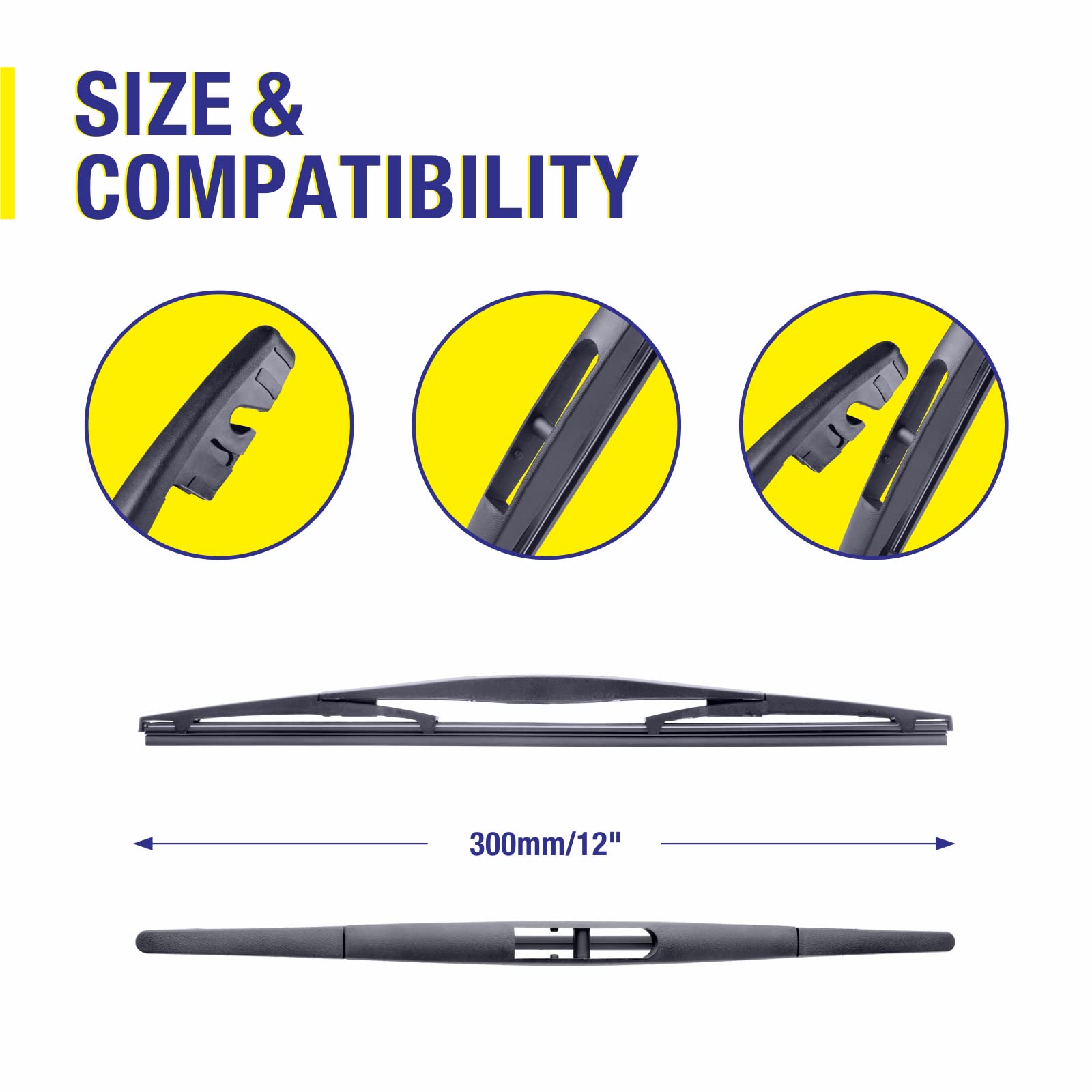 3 Wipers 26''/17''/12'' Replacement For Honda Crv 2021 2020 2019 2018 2017(Set Of 3), 26 Inch+17 Inch Windshield Wiper Blades Wi