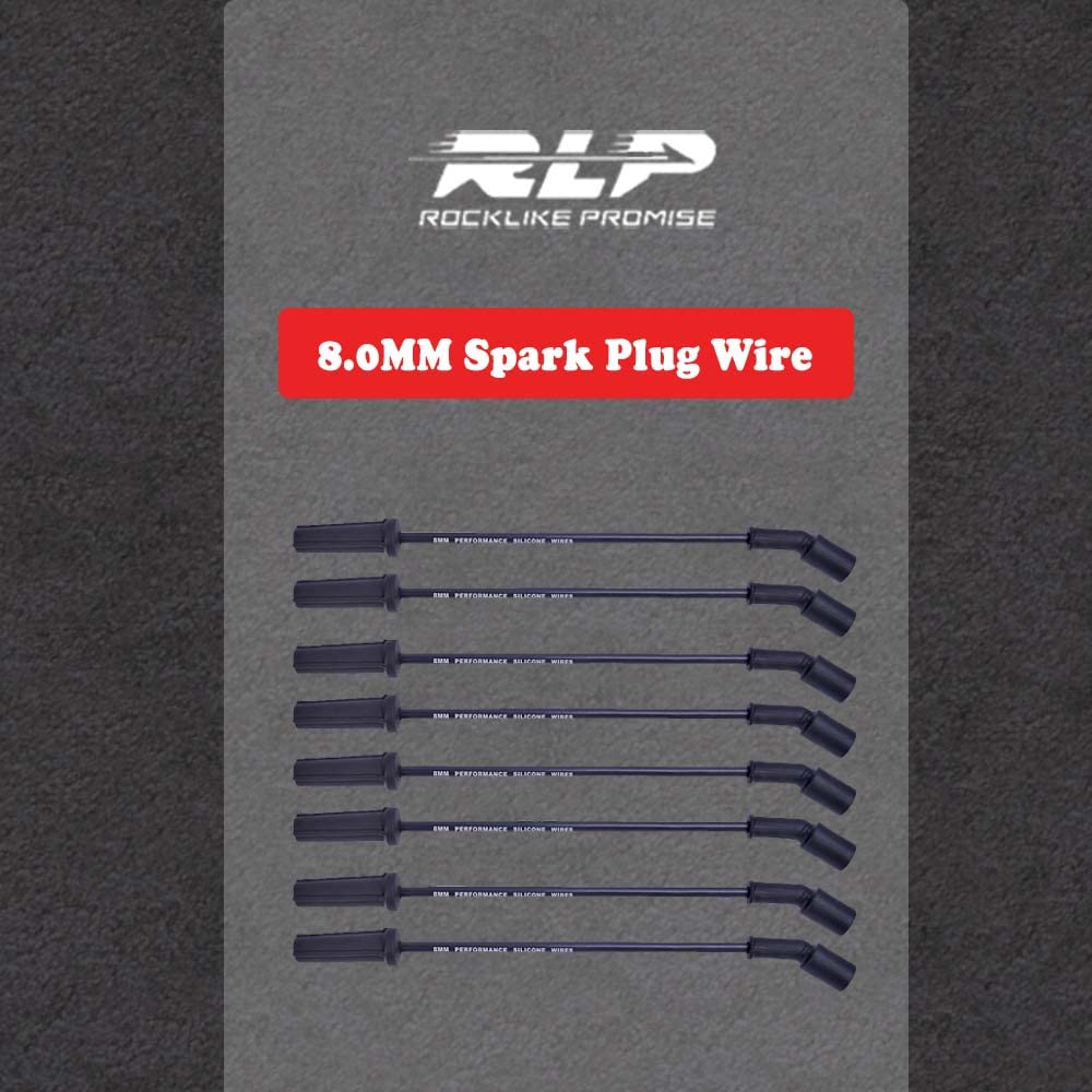 Rlp Set Of 8 Professional Spark Plug Wire 9748Hh 8.0Mm Black Compatible With Cadillac Escalade, Chevy Silverado Suburban Tahoe G
