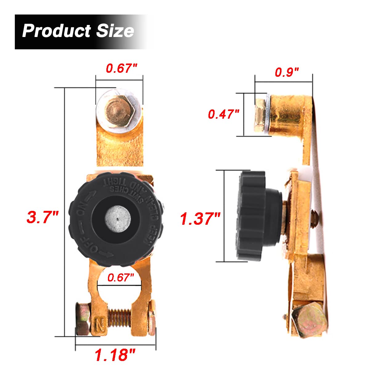Top Post Battery Disconnect Switch - Quick Disconnect Battery Cut Off Switch For Car Truck Marine Rv And Electrical Equipment -