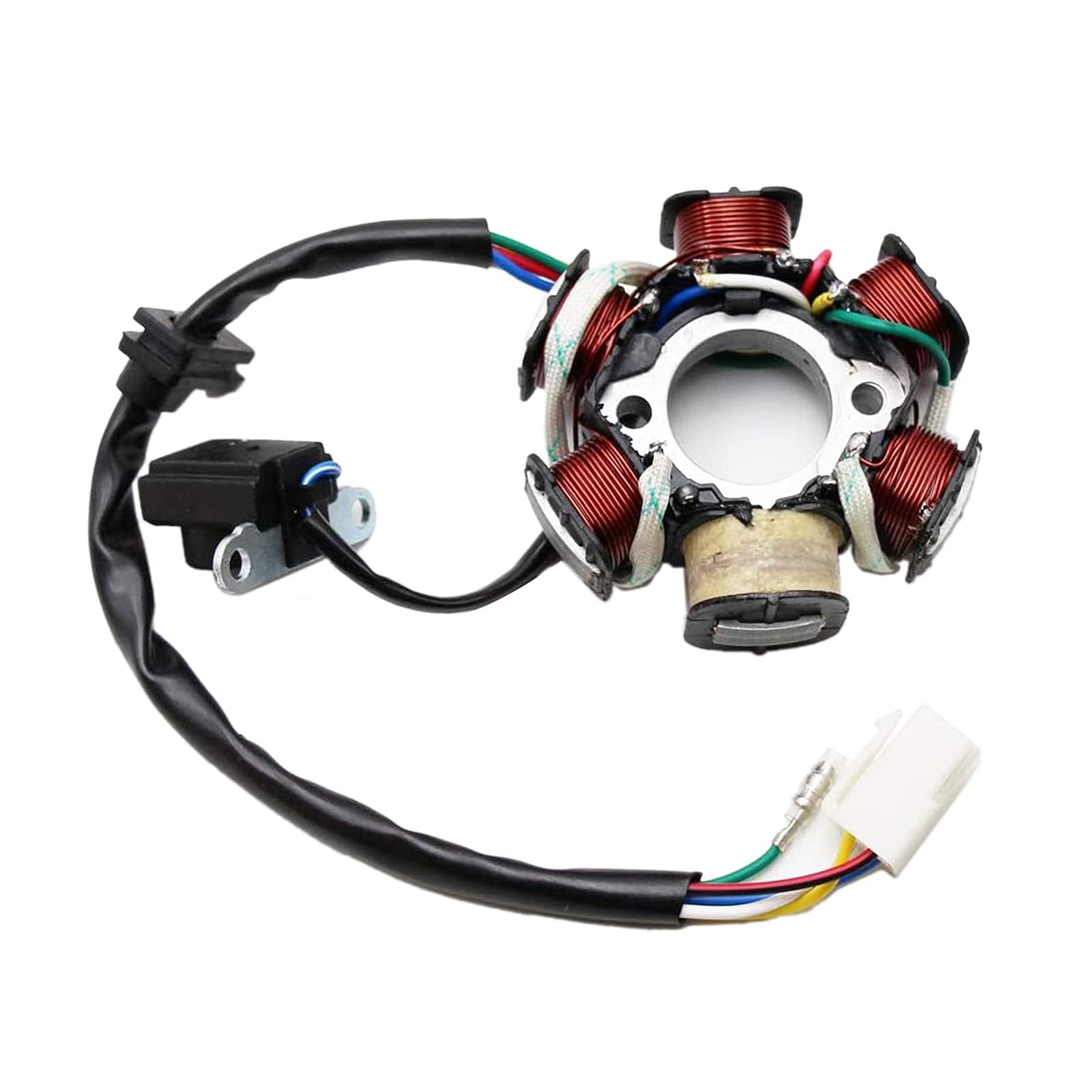 Atv Quad Go Kart Magneto Stator, Pro Bat, Magneto Stater 6 Coils 5 Wires For 50Cc 70Cc 90Cc 110Cc 125Cc Atv Dirt Bike Go Kart Mini-Choppers Motorcycle