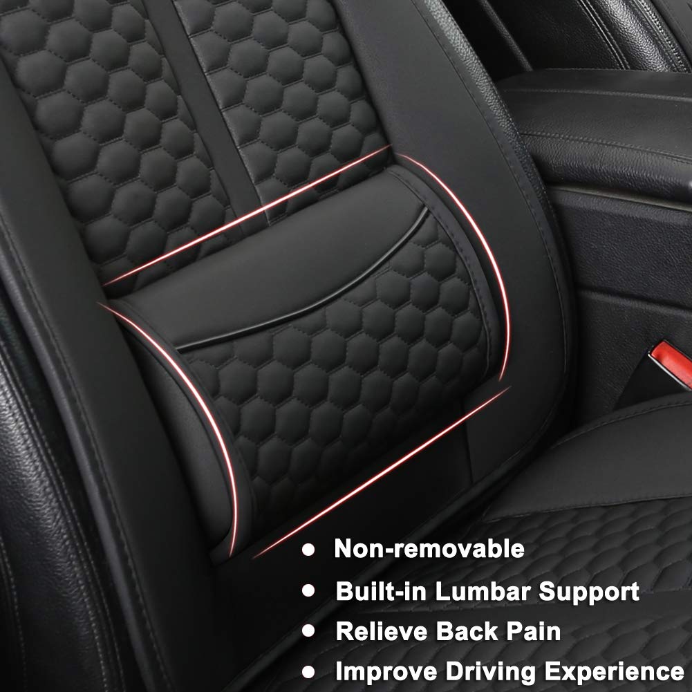 Black Panther Car Seat Cover, 1 Piece Universal Sideless Driver Seat Protector, With Lumbar Support And Headrest Cover (Black)