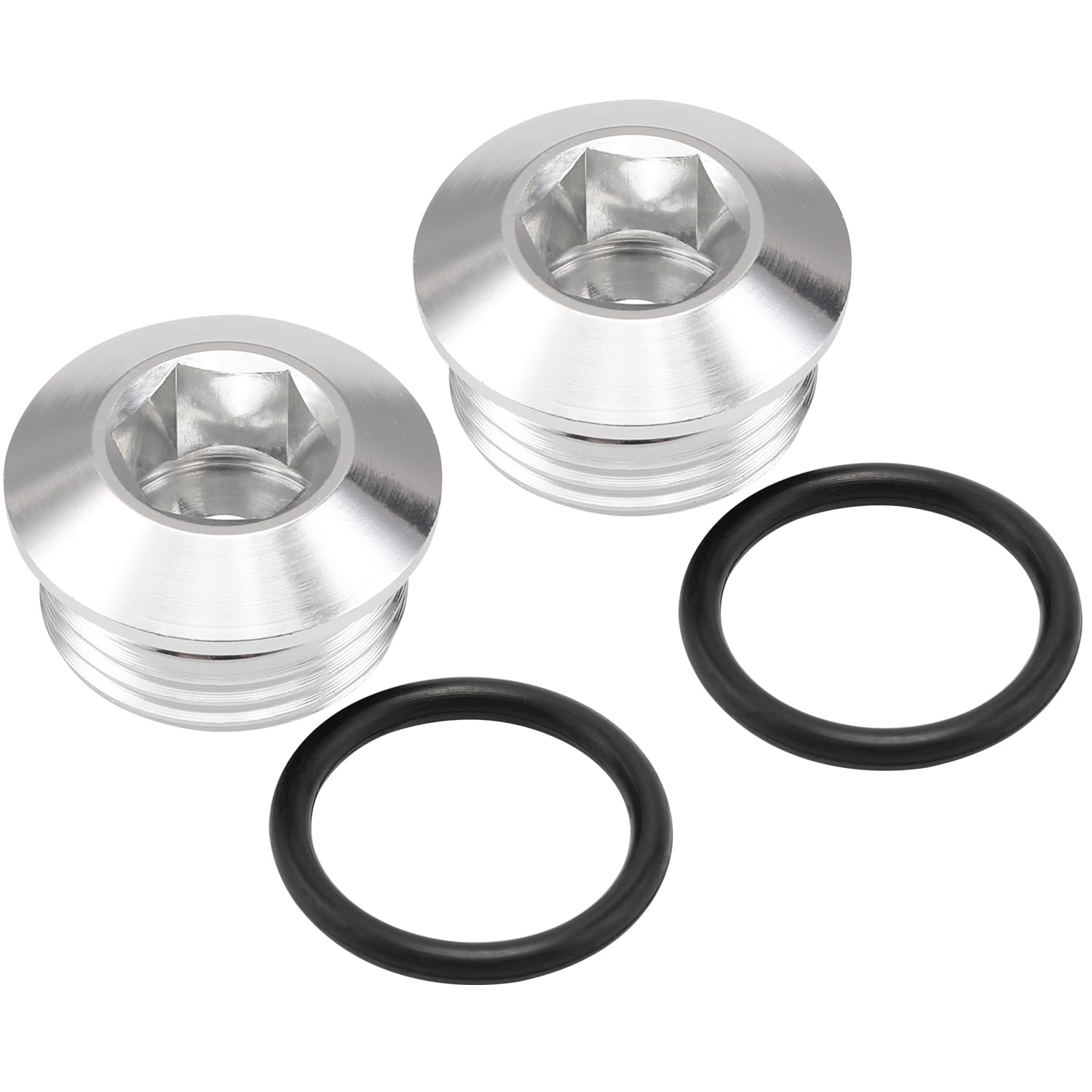 Podavelle 12An -12 Orb O-Ring Seal Boss Socket Port Plug Block Off Fitting Adapter Aluminum Silver, Pack Of 2