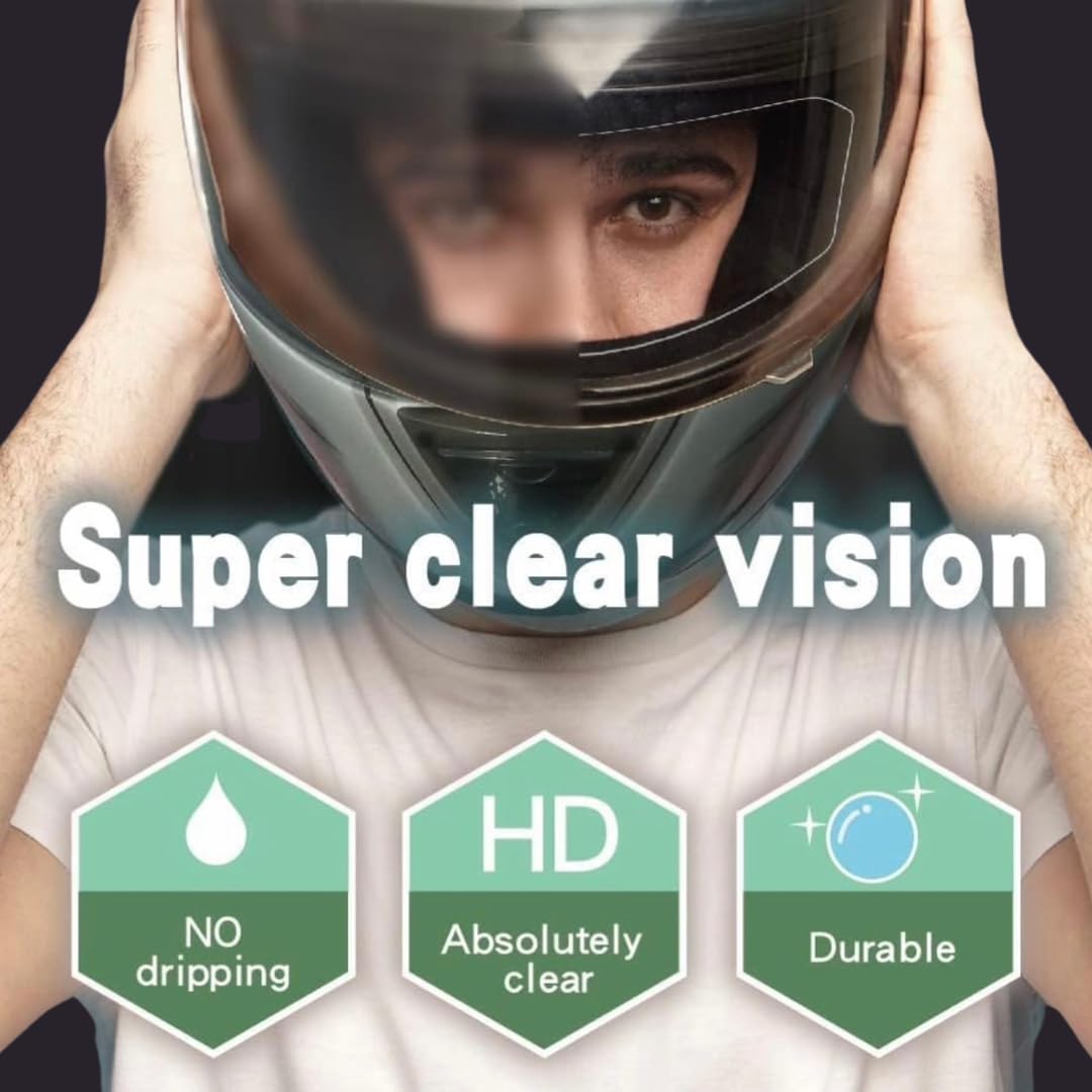 Miyui Japan Shield Universal Motorcycle Helmet Shield Anti-Fog Film, Clear Visor Lens Insert Fog Resistant 3.83' X 10.04'