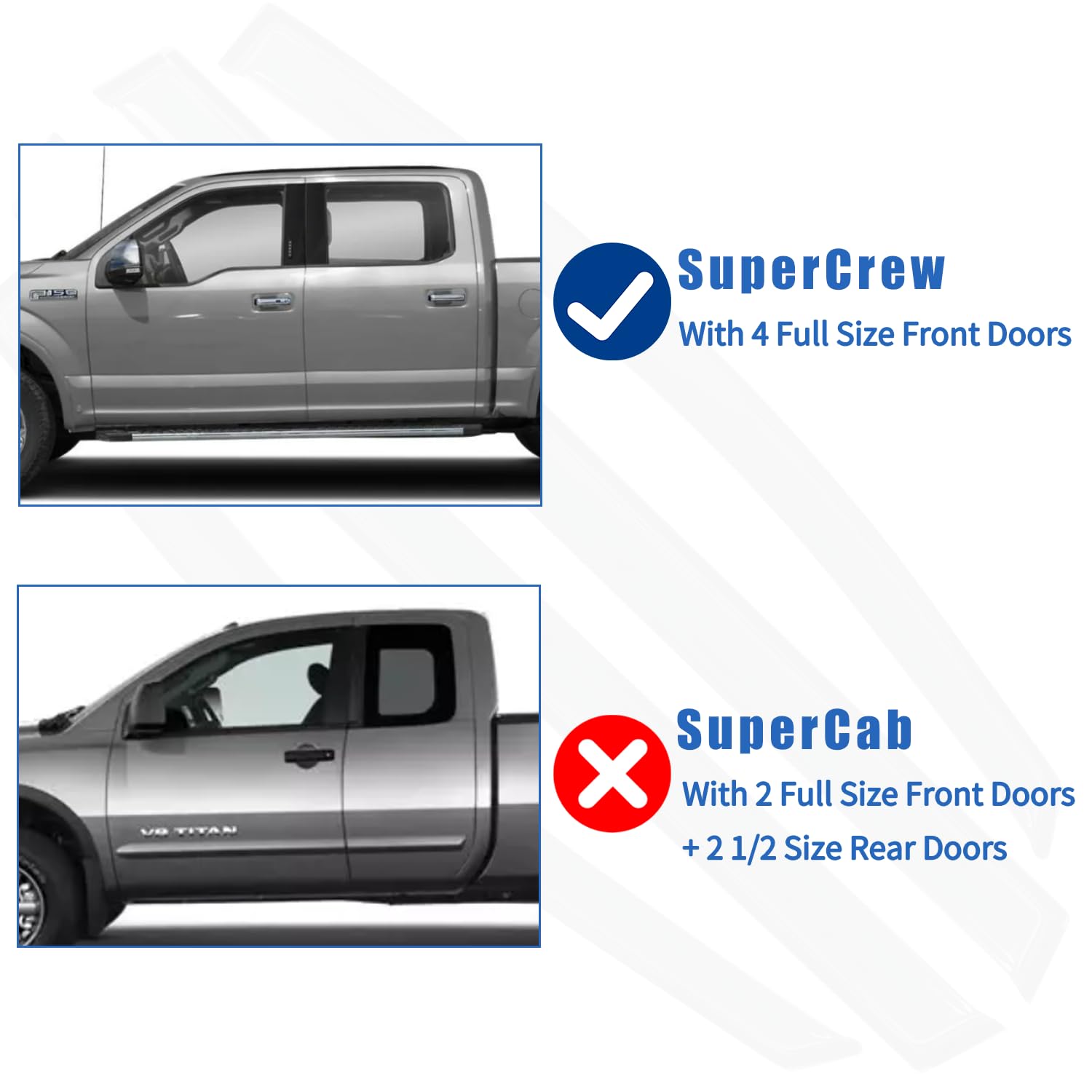 Rain Guards Window Visors Fit For 2009-2014 Ford F150 Supercrew Cab Truck, Outside Mount Sun Shade Window Vent Deflectors,Smoke
