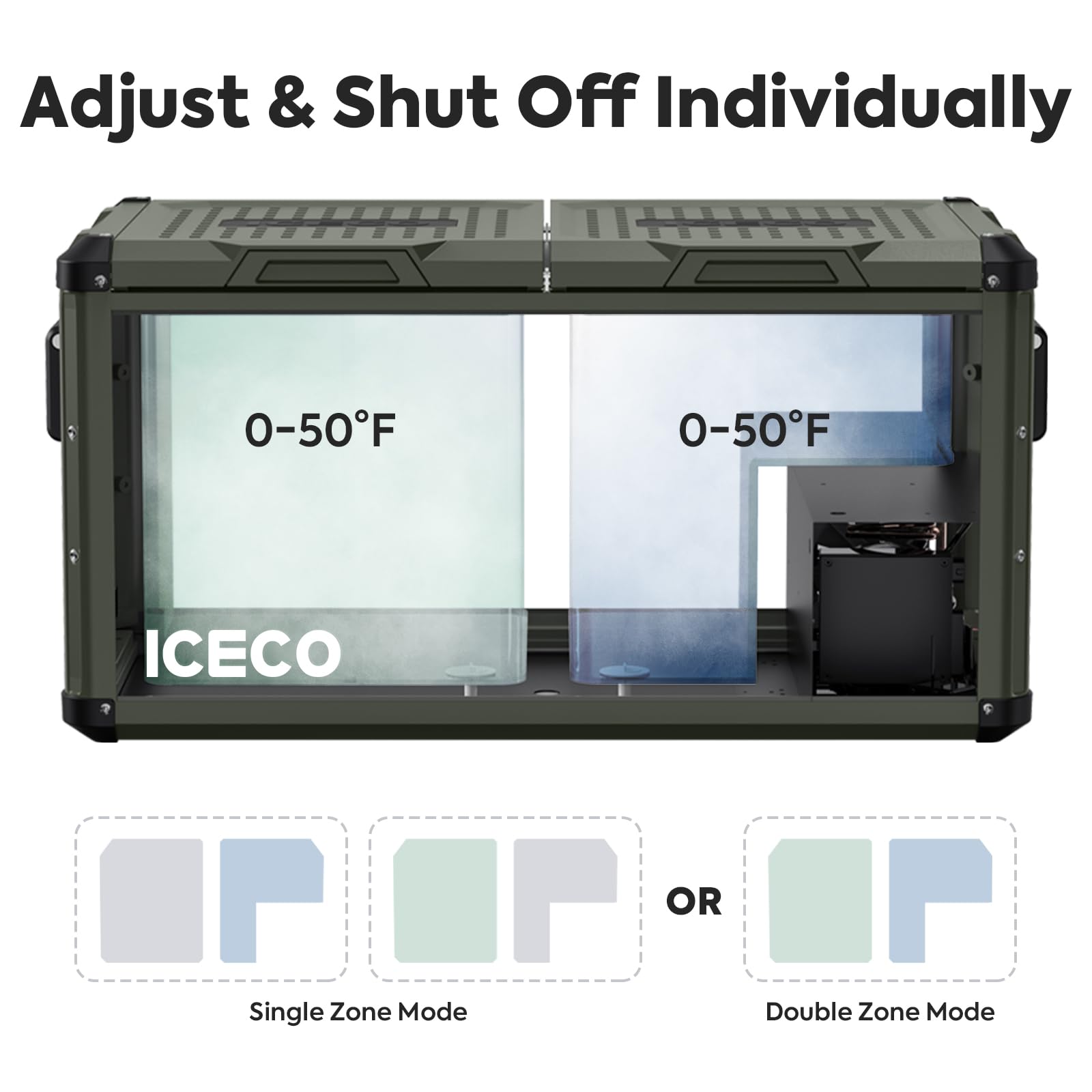 Iceco Vl75 Prod 12V Refrigerator, Portable Freezer Fridge With Ac/Dc, 75L Dual Zone Car Fridge Powered By Secop, 0? To 50?, Elec