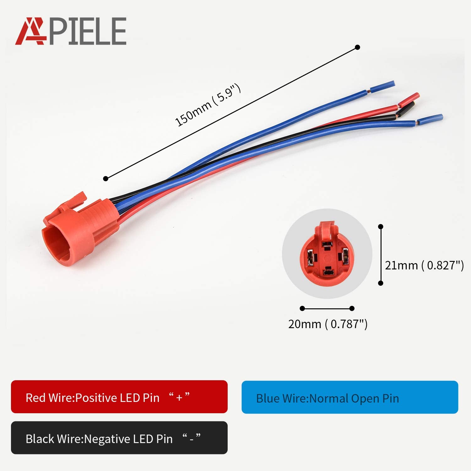 Apiele 10 Amp 19Mm Latching Push Button Switch 12V Spst Led Waterproof Round Self-Locking 1No (Silver Stainless Steel, Blue)