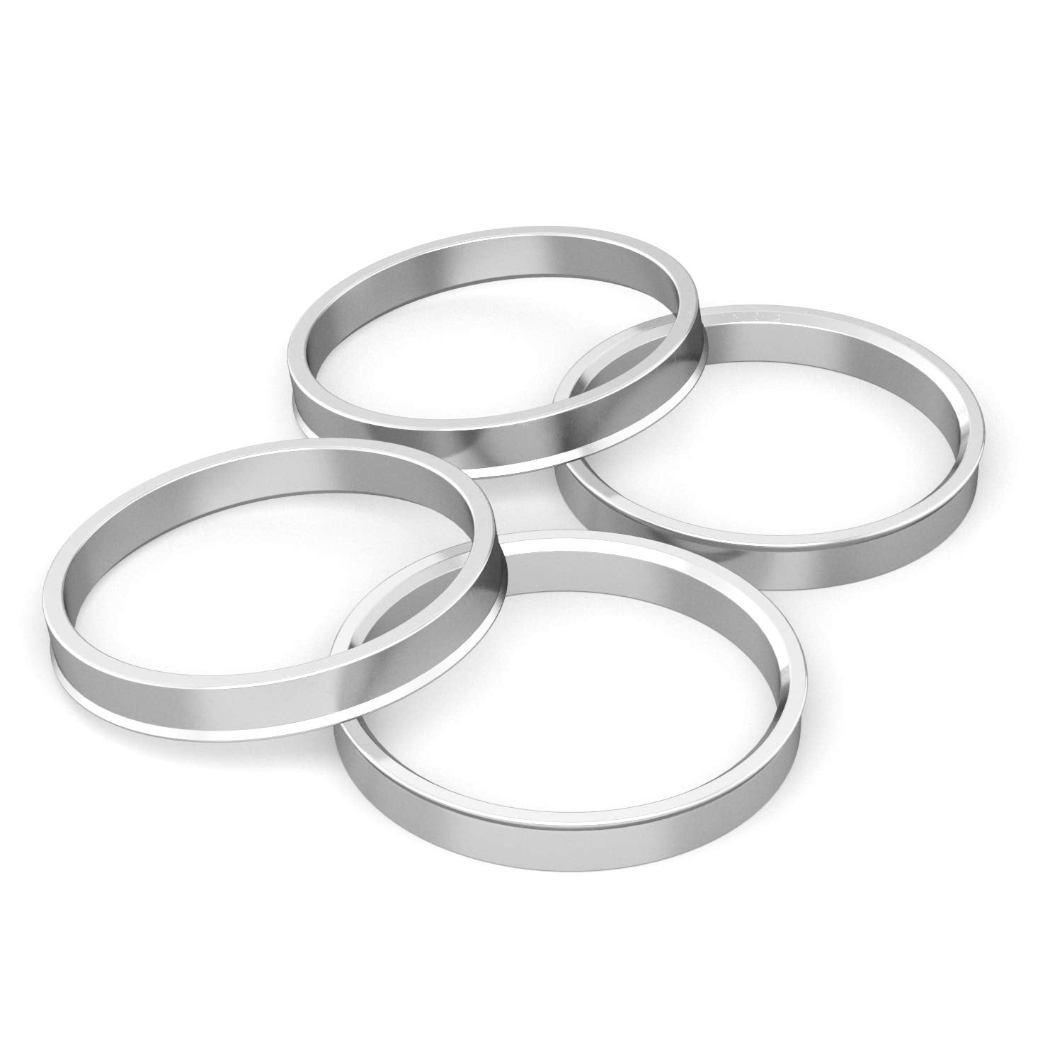 StanceMagic Hubcentric Rings - 72.6mm ID to 73.1mm OD, Silver Aluminum, Compatible with BMW
